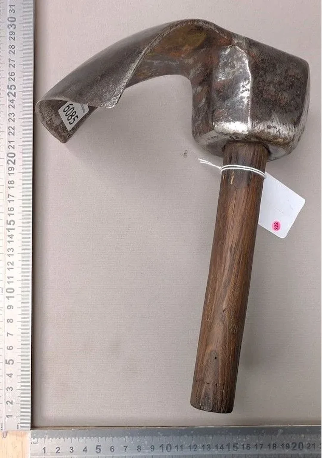 A forged steel adze—see photos for dimensions and condition