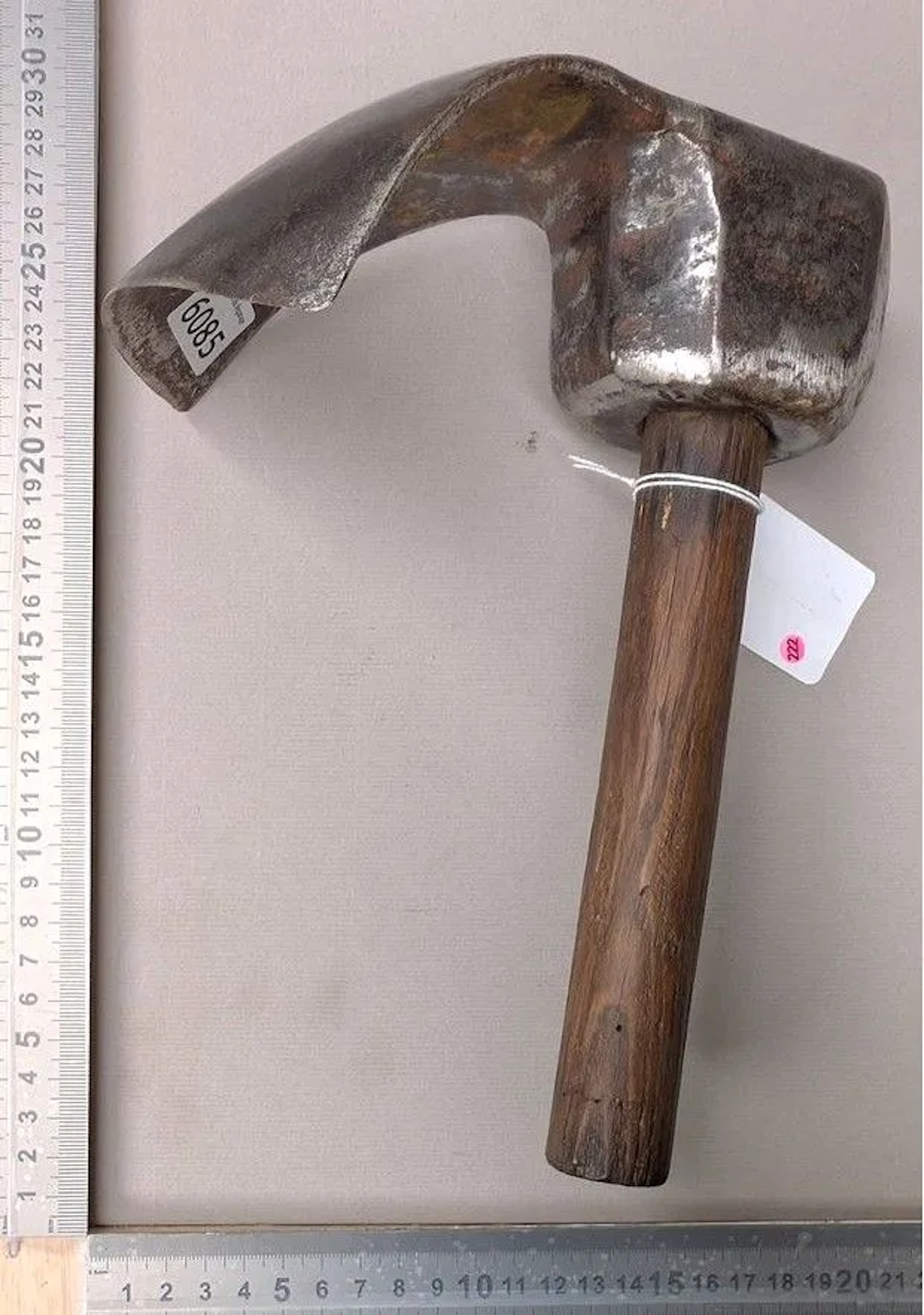 A forged steel adze—see photos for dimensions and condition
