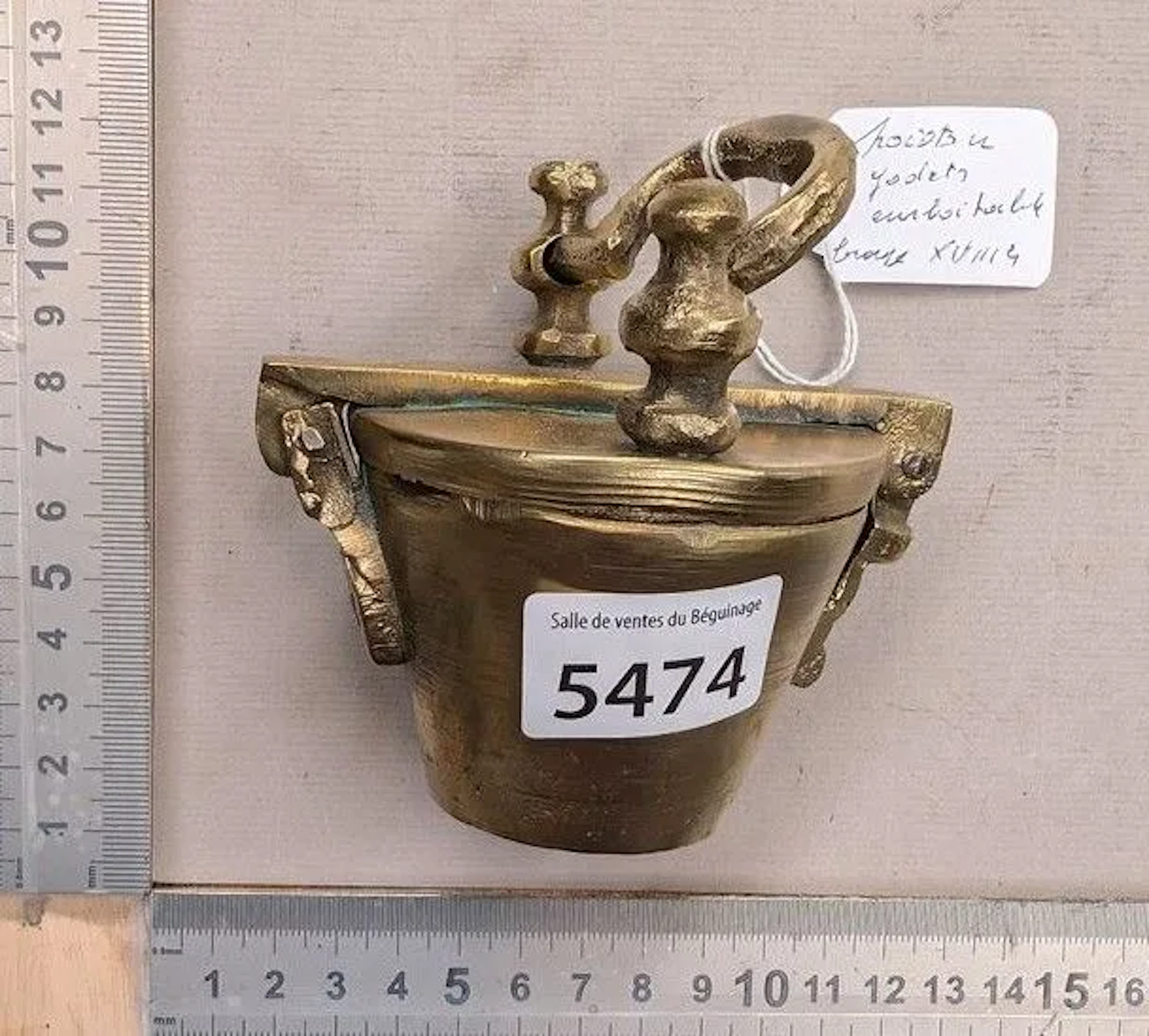 18th-century nested measuring cups—see photos for dimensions and condition