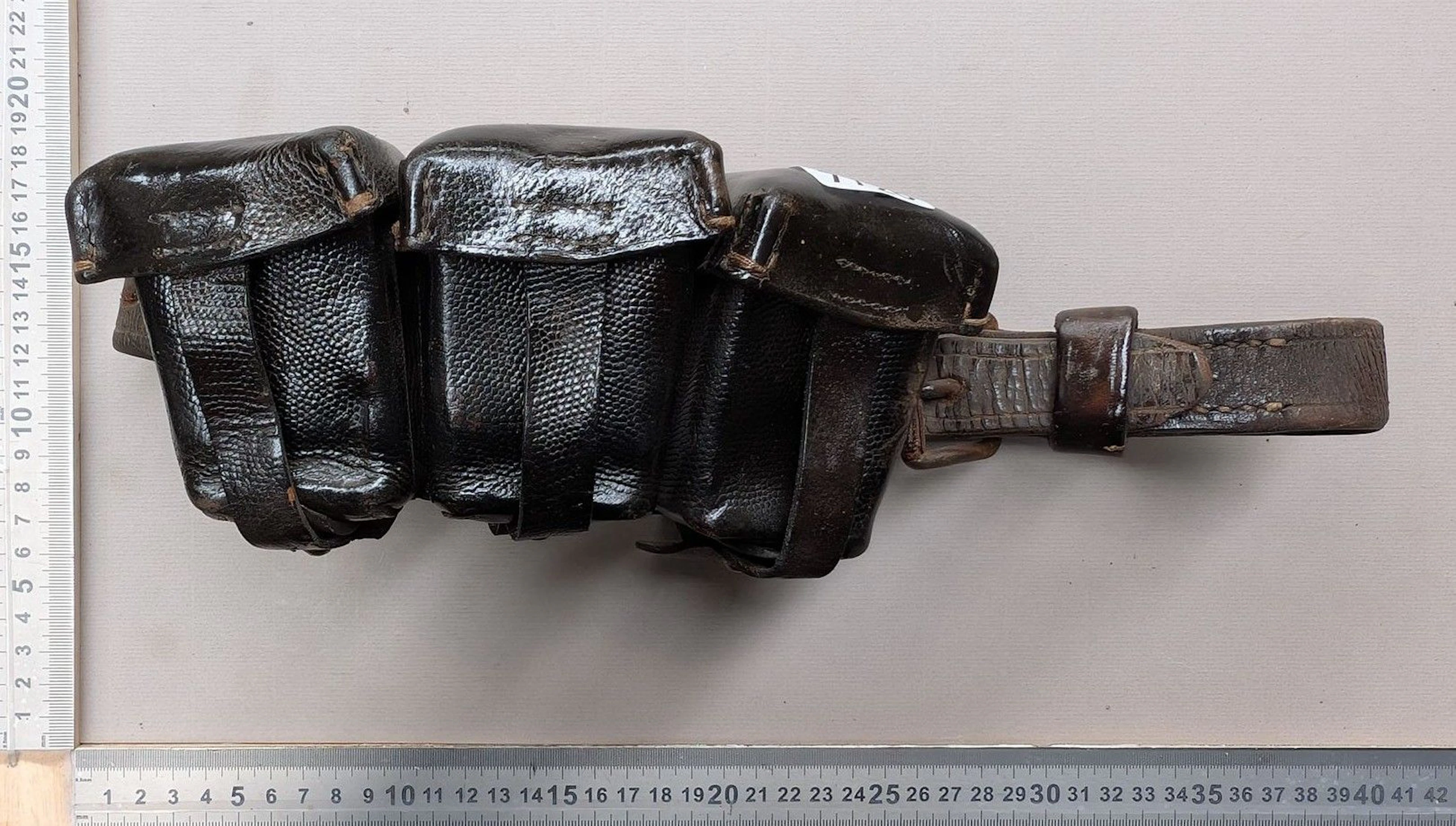 Vintage German ammunition belt—see photos for dimensions and condition
