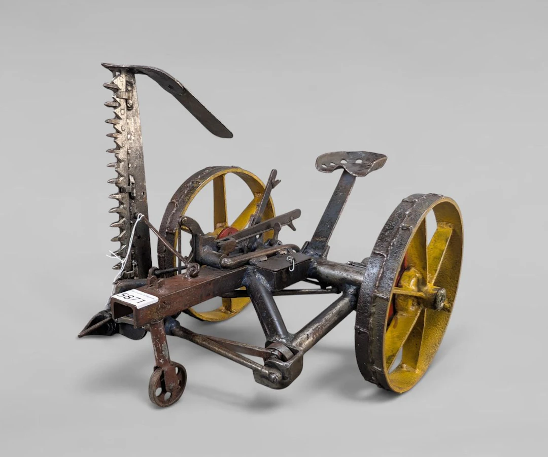 Scale model of a cutter bar mower—see photos for dimensions and condition
