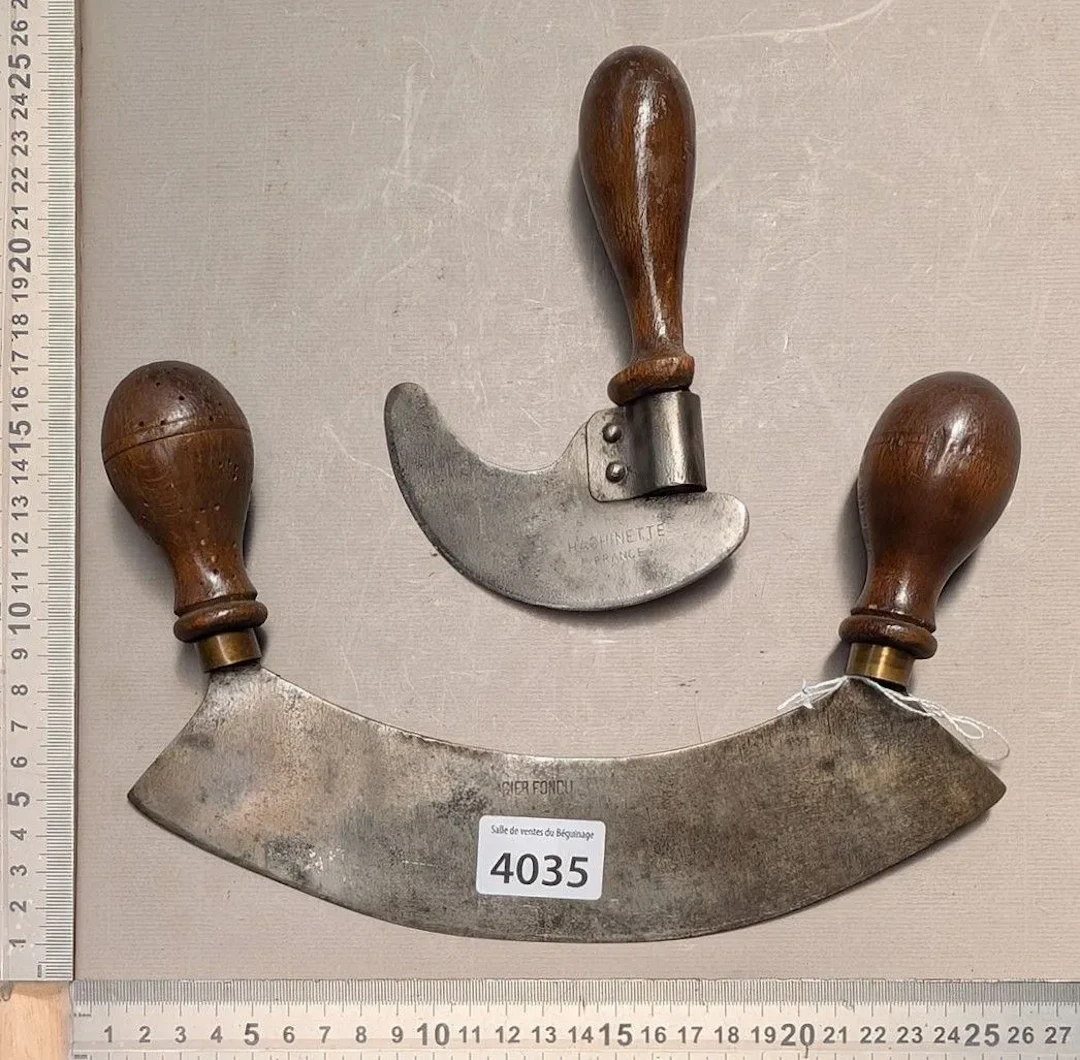 2 antique wrought-iron kitchen meat grinders—see photos for dimensions