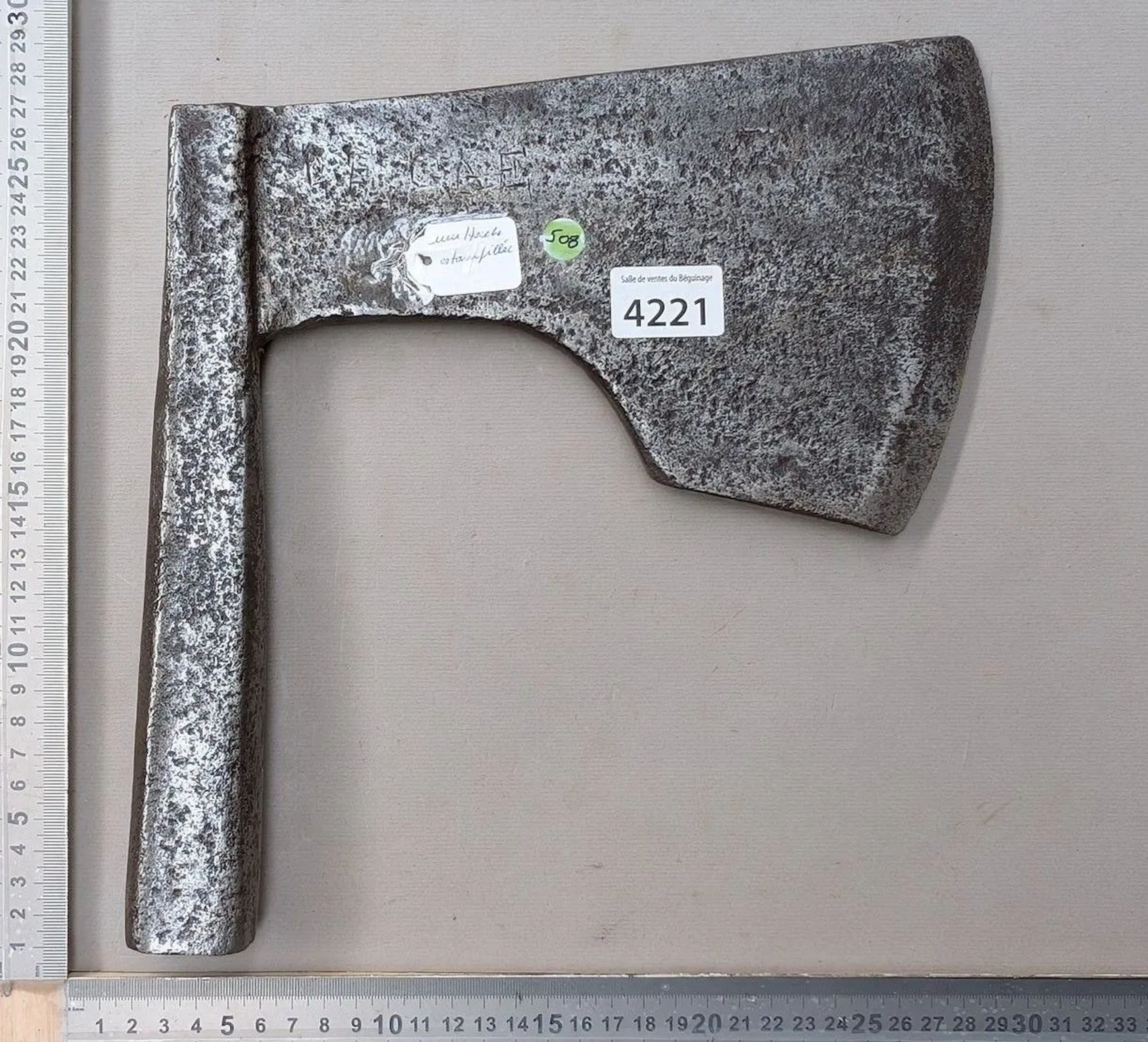 1 stamped axe—see photos for dimensions and condition