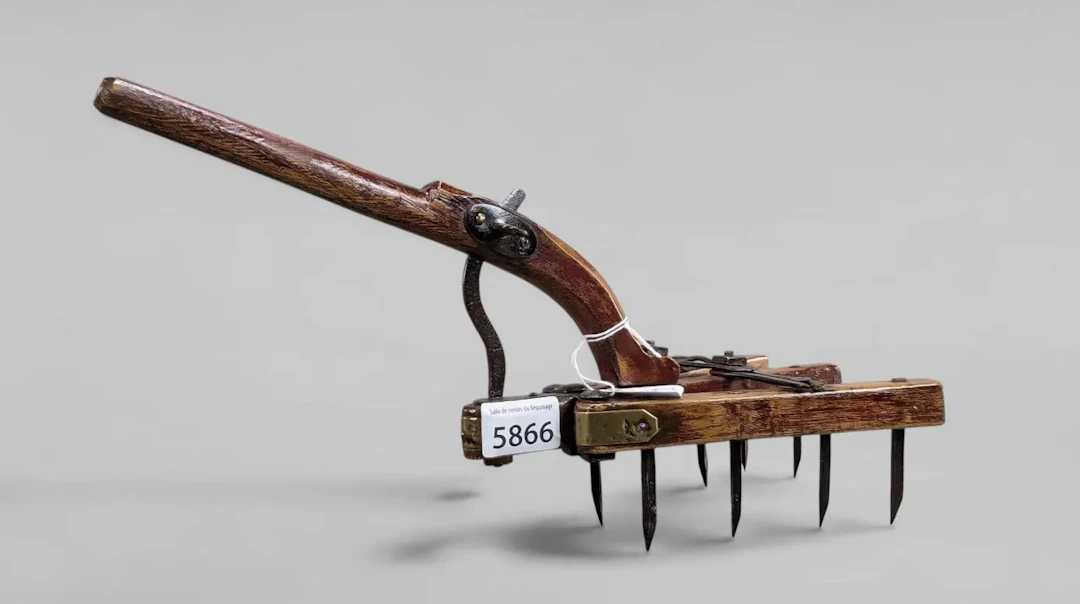 Model of an old farming tool—see photos for dimensions and condition