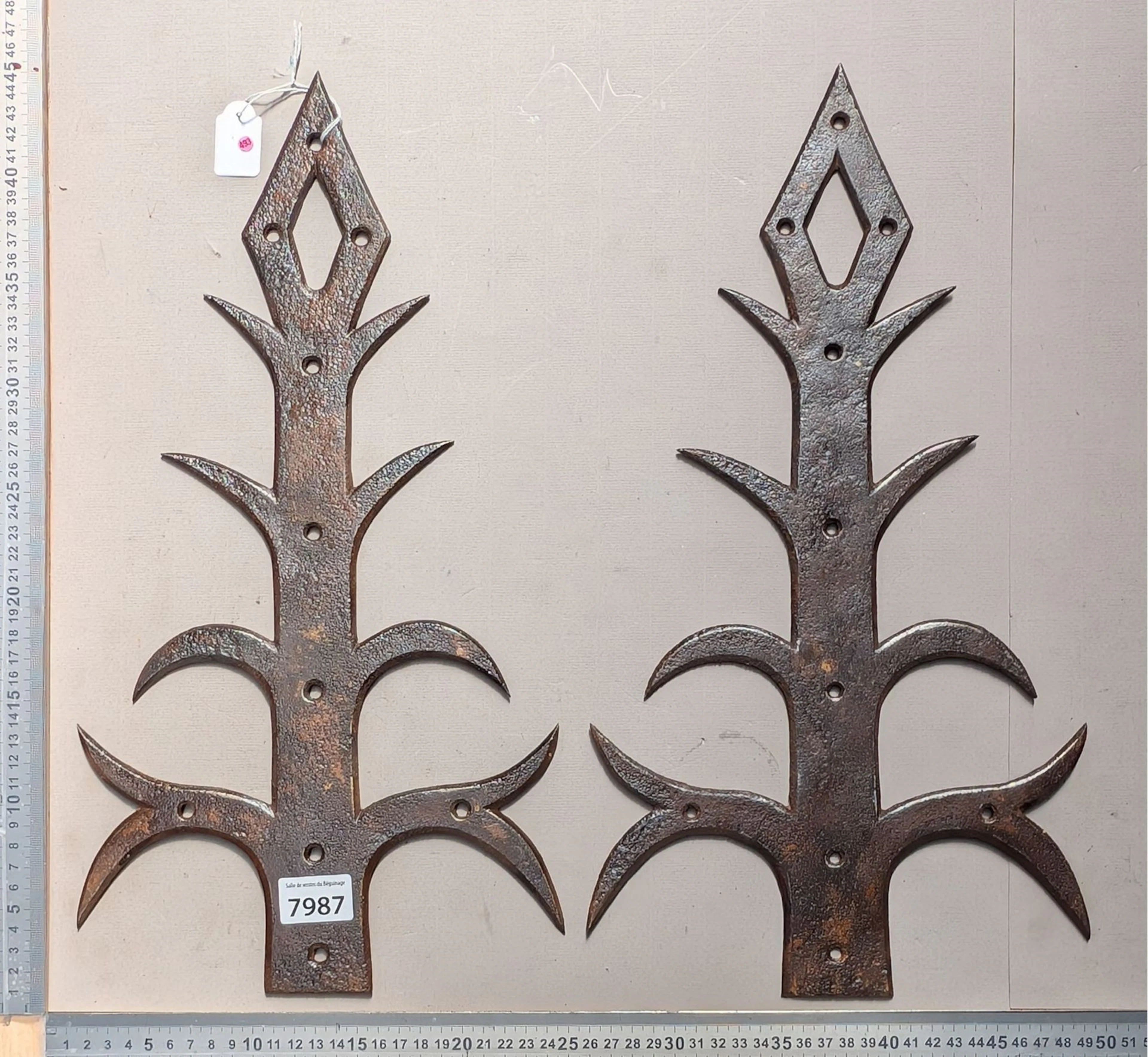 2 antique wrought-iron pieces—see photos for dimensions and condition