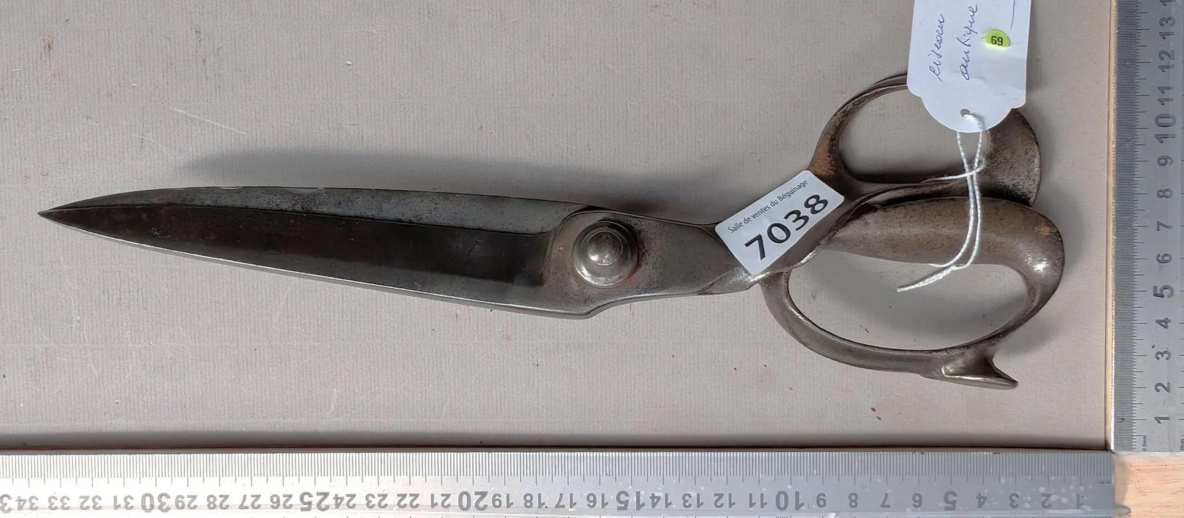 Large pair of wrought-iron scissors—see photos for dimensions and condition