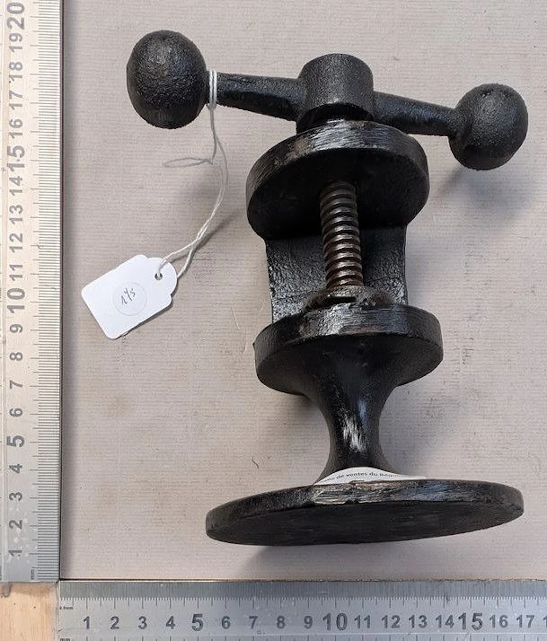Antique cast-iron nutcracker—see photos for dimensions and condition