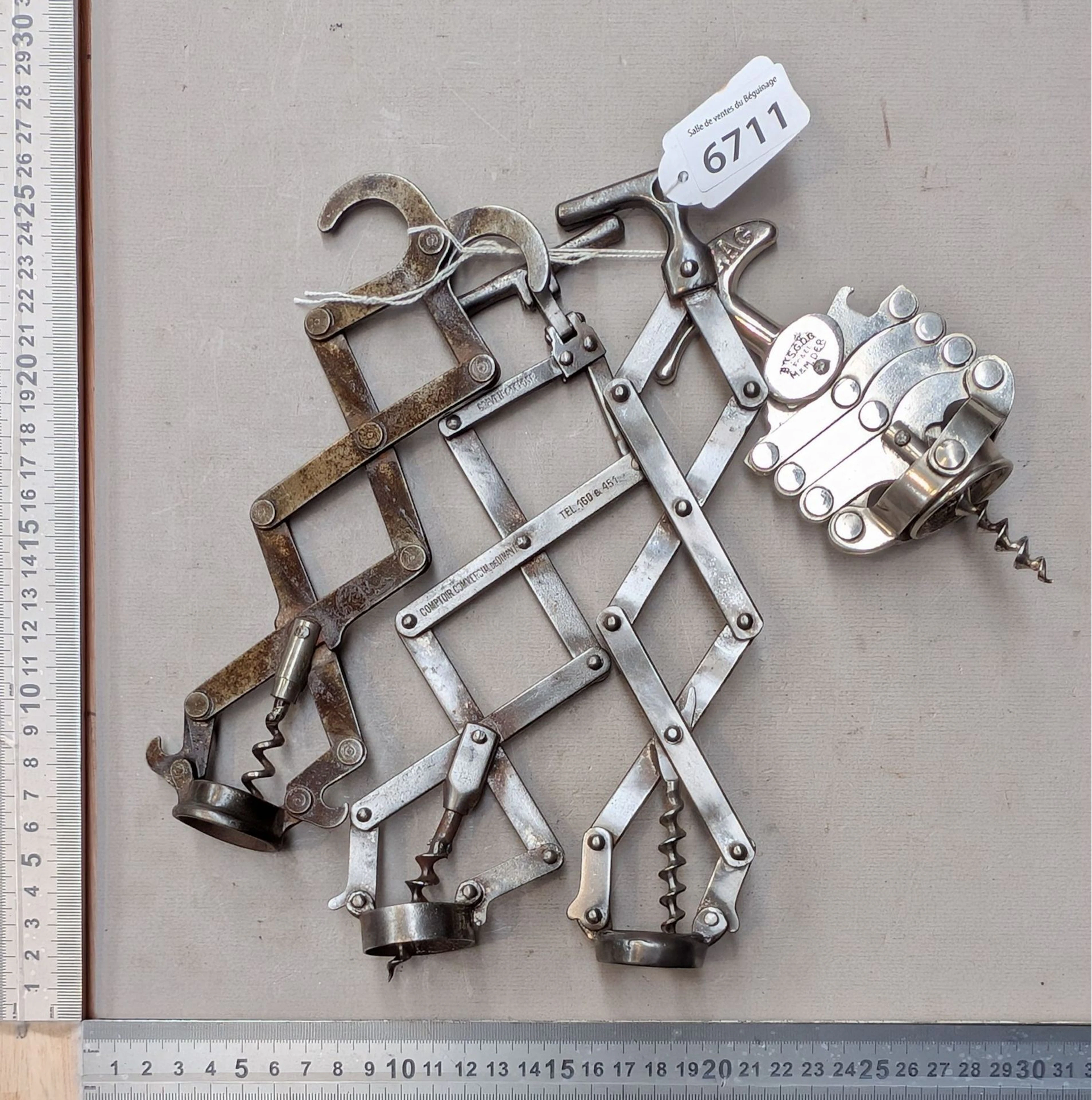 4 stamped ZIG-ZAG corkscrews—see photos for dimensions and condition