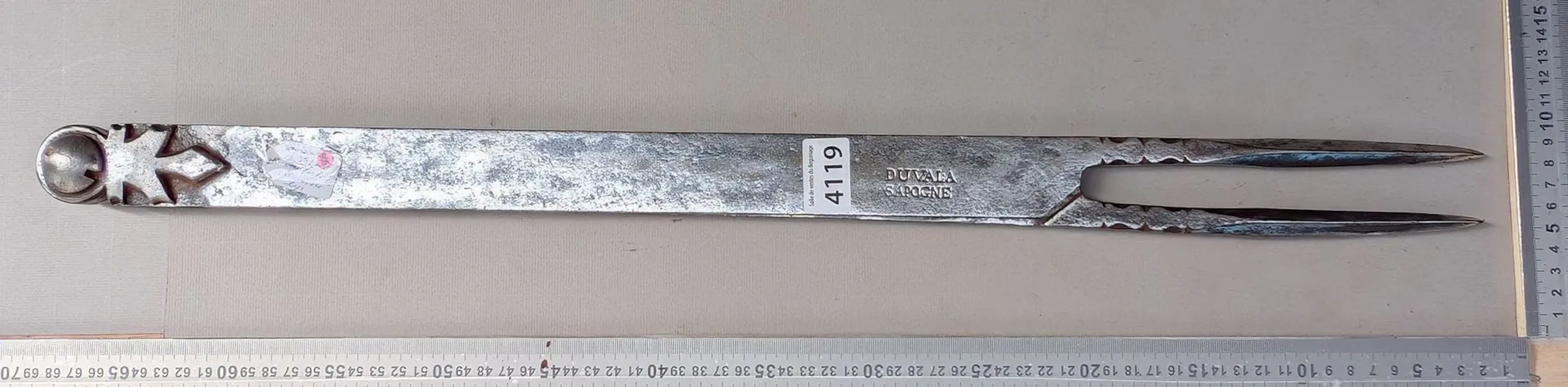 1 antique wrought-iron compass, DUVALA-SAPOGNE, 18th century—see photos