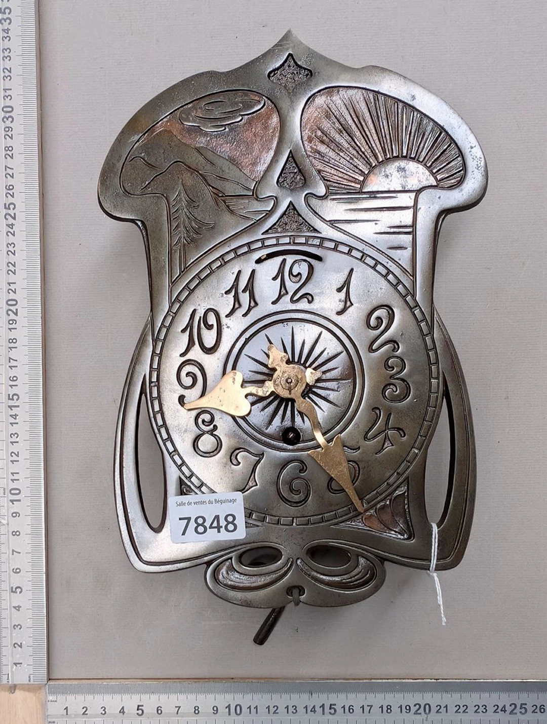 Antique clock—see photos for dimensions and condition