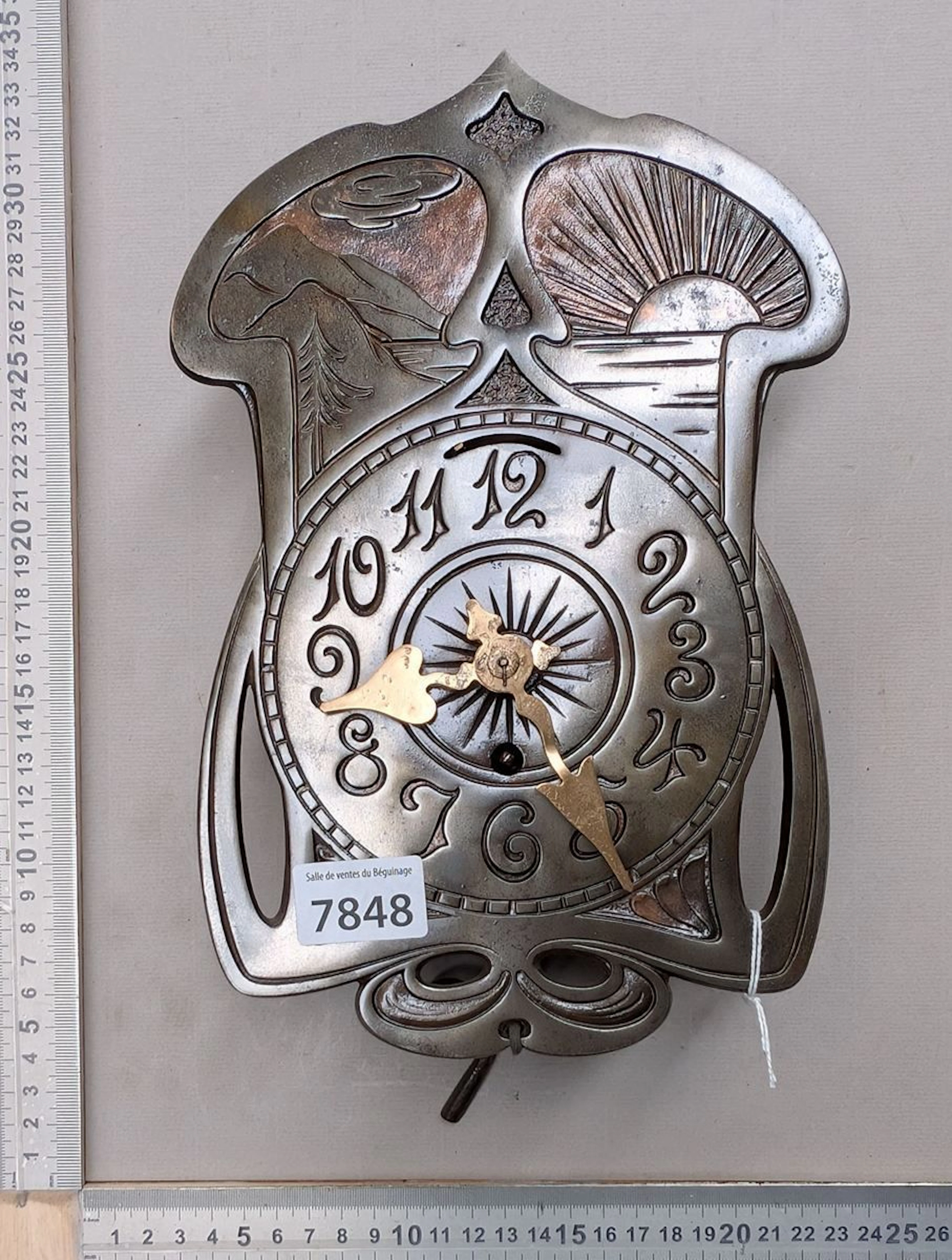 Antique clock—see photos for dimensions and condition