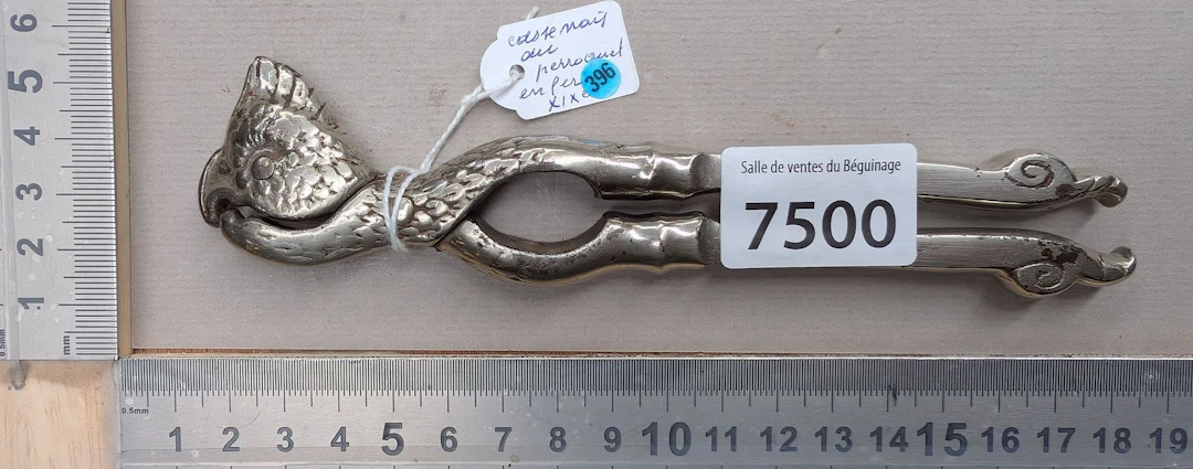 1 19th-century iron parrot-shaped nutcracker—see photos for dimensions