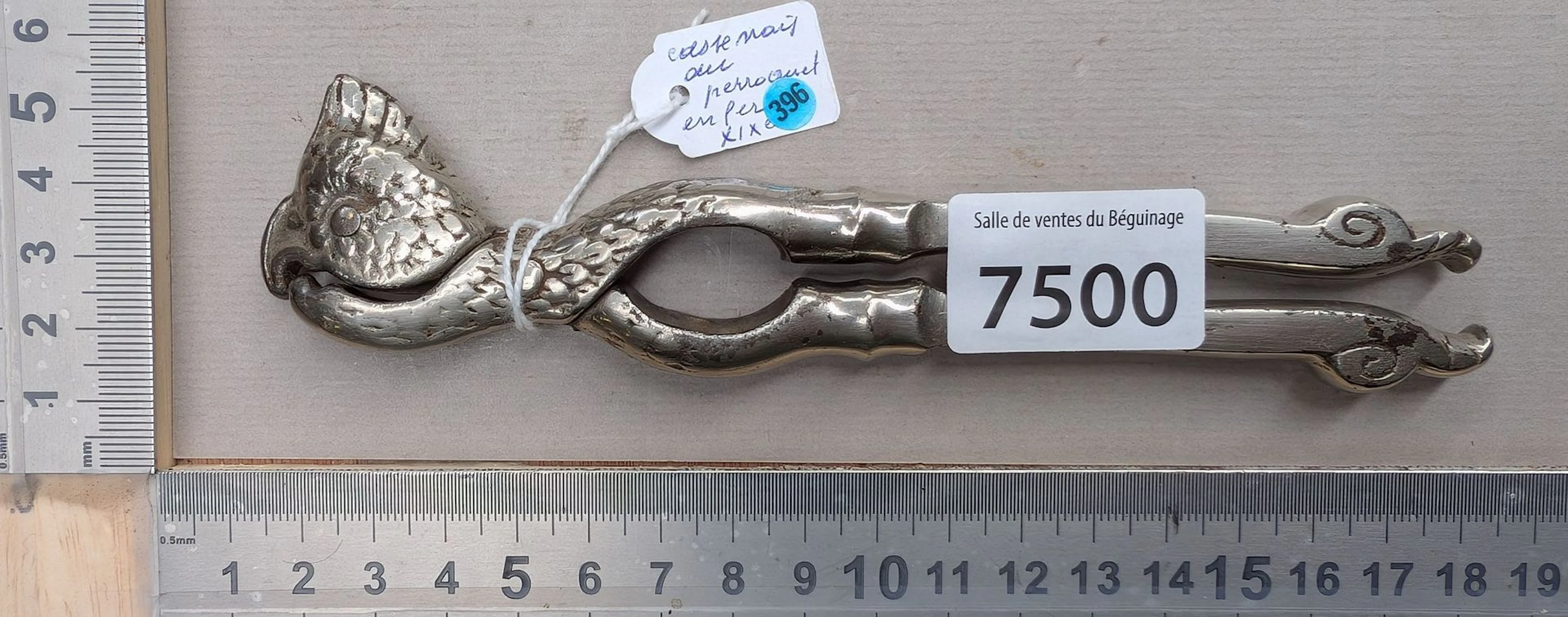 1 19th-century iron parrot-shaped nutcracker—see photos for dimensions