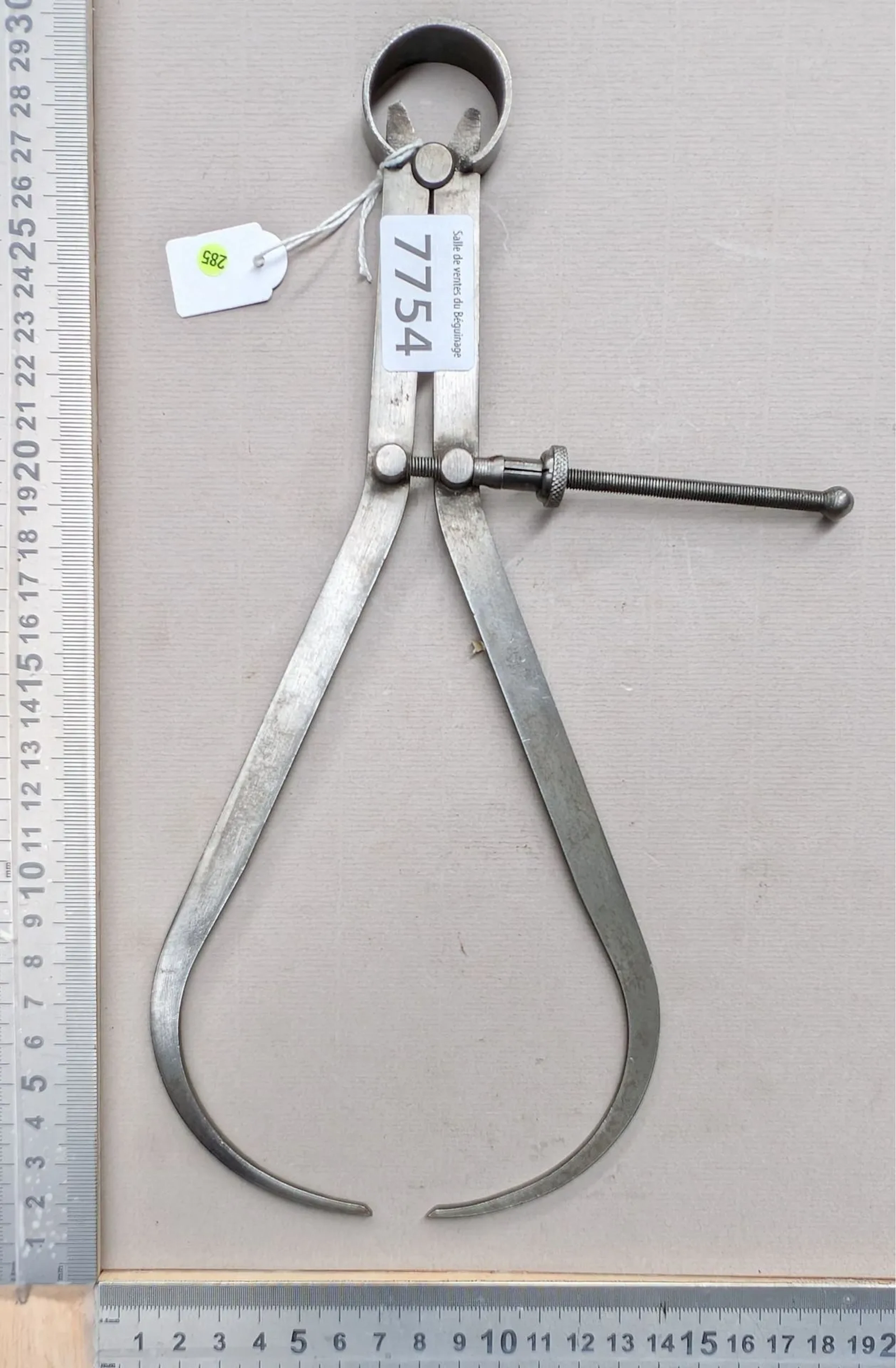 Antique 18th-century thickness gauge—see photos for dimensions and condition