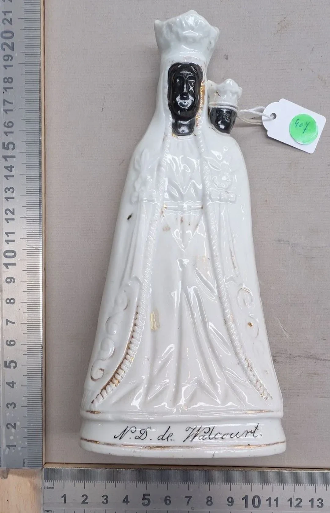 1 Ceramic statue of Our Lady of Walcourt—see photos for dimensions