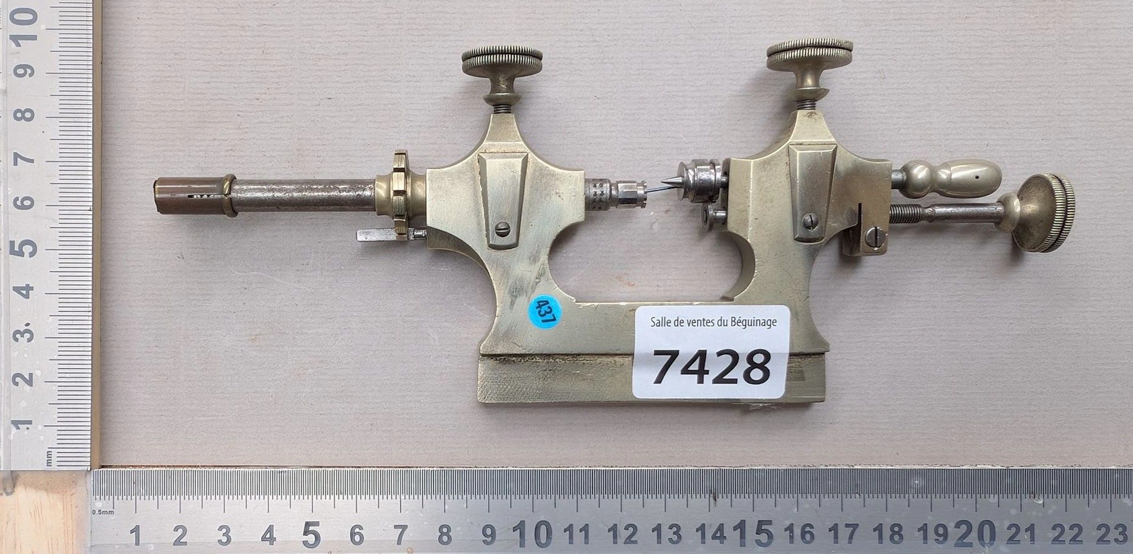 1 antique bronze clockmaker's swivel turret—see photos for dimensions
