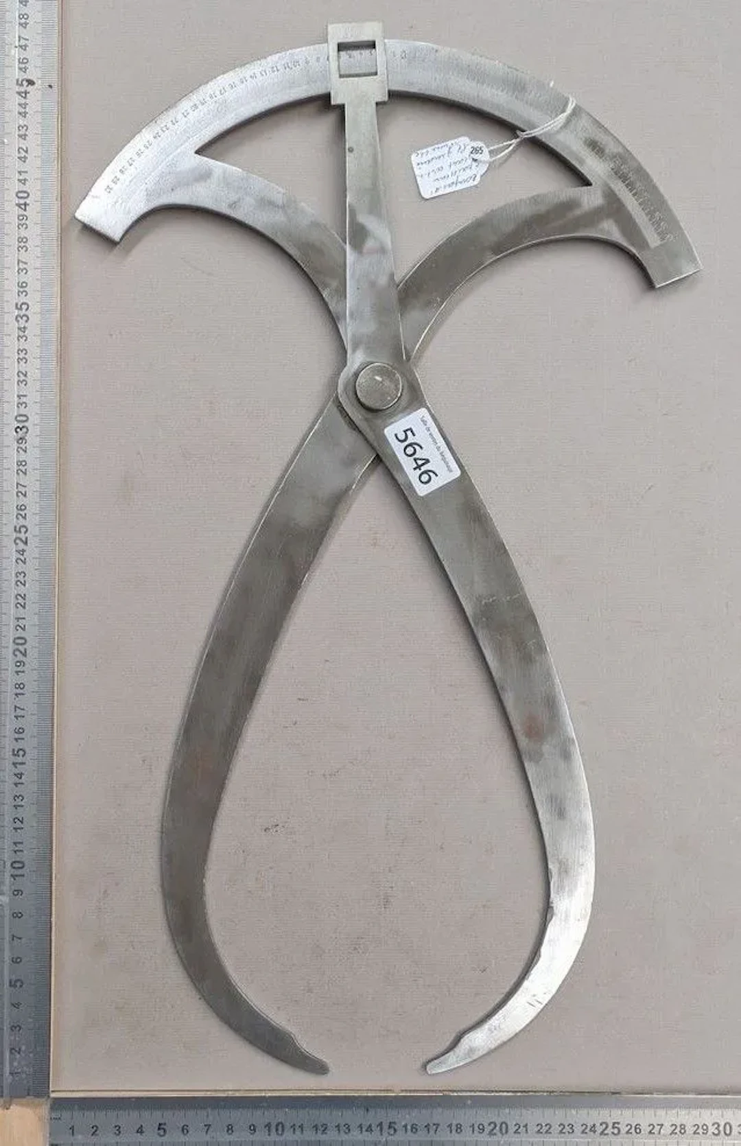Giant hinged, graduated, reversible thickness gauge—see photos for