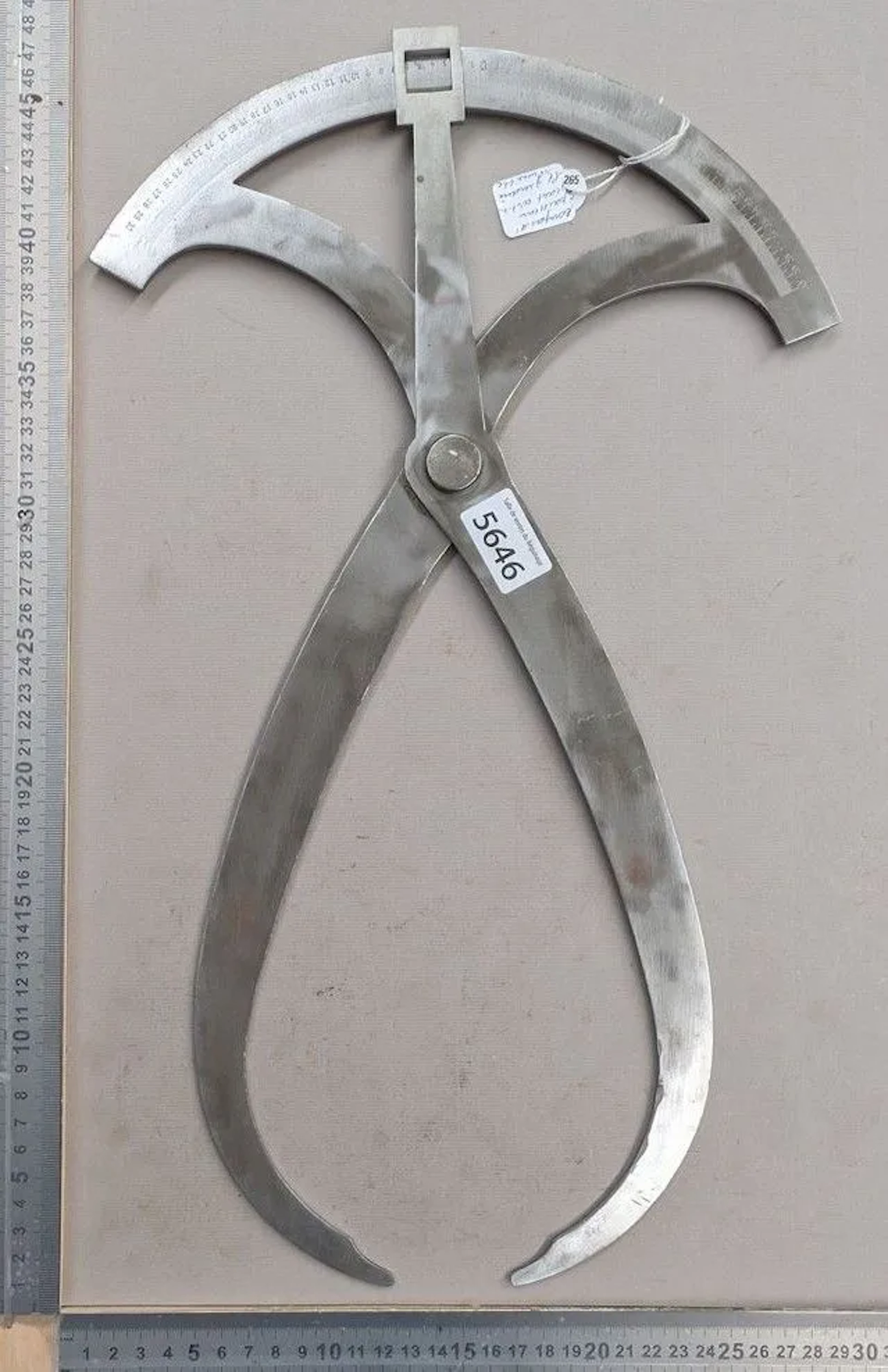 Giant hinged, graduated, reversible thickness gauge—see photos for