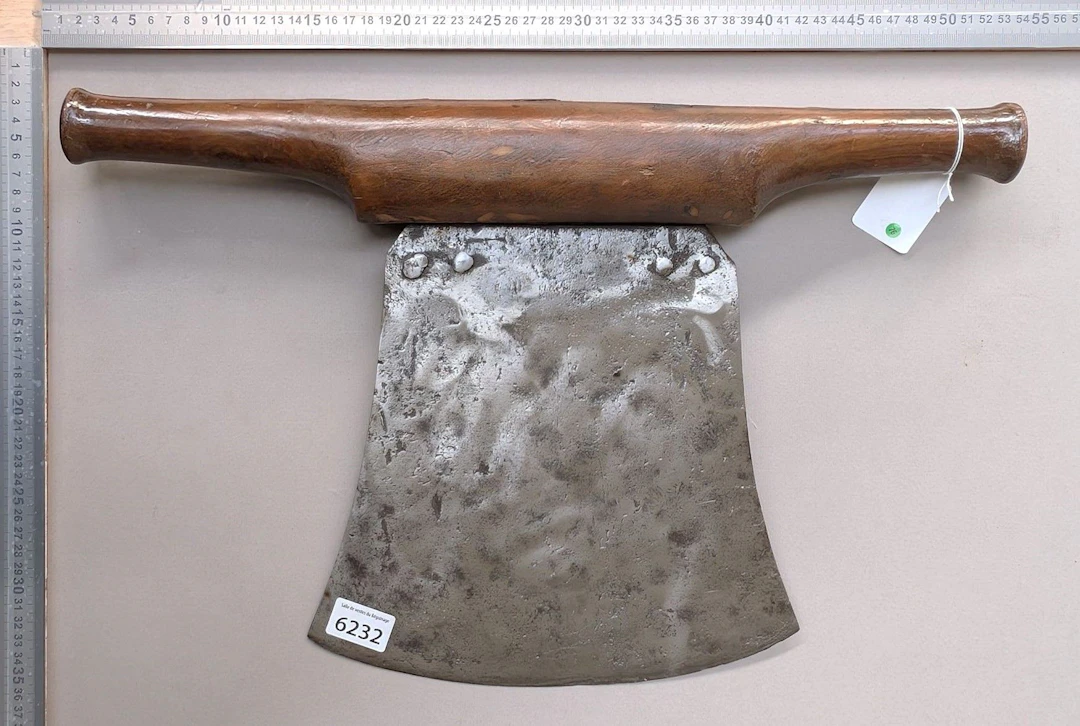 Antique wrought-iron kitchen tool—see photos for dimensions and condition