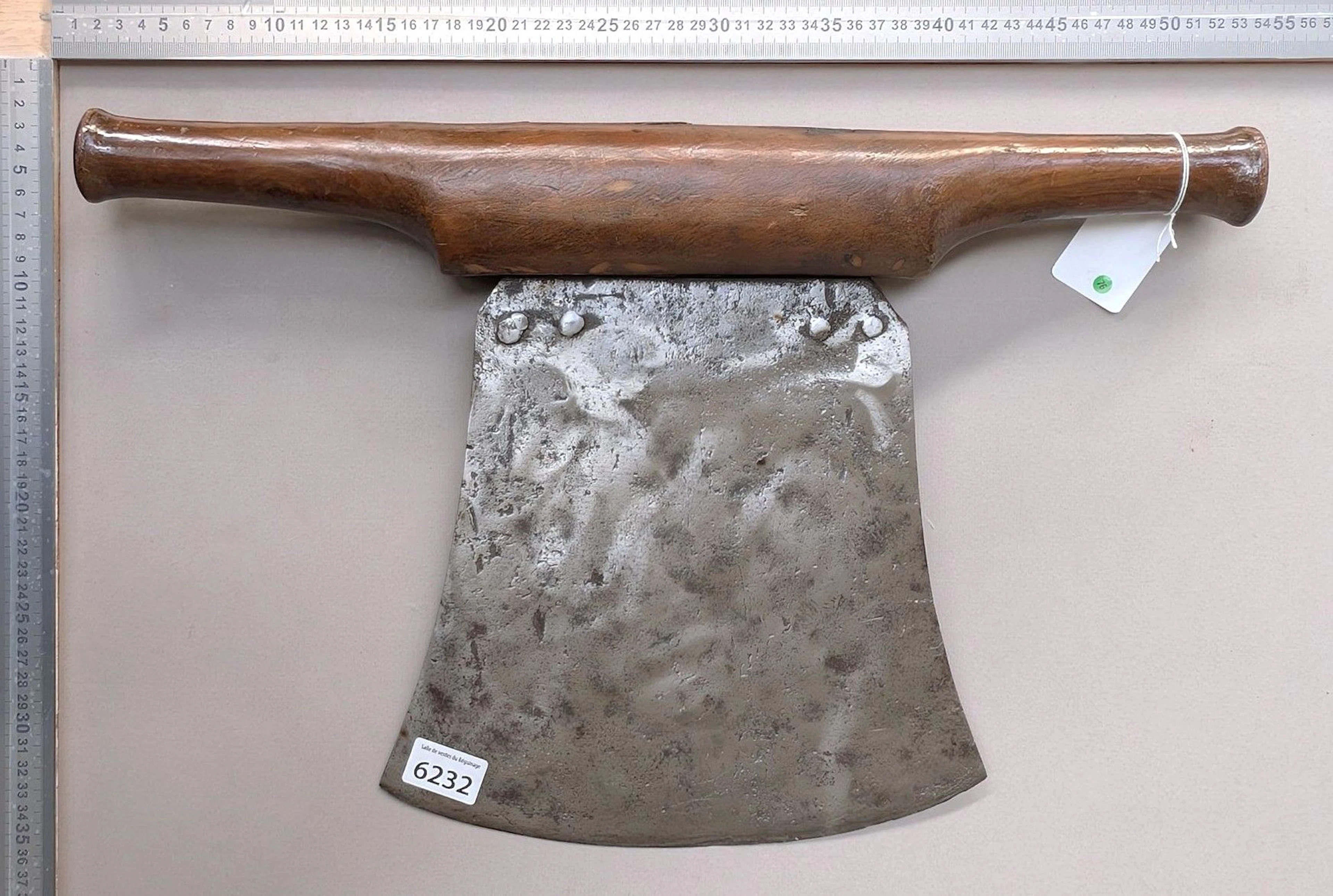 Antique wrought-iron kitchen tool—see photos for dimensions and condition