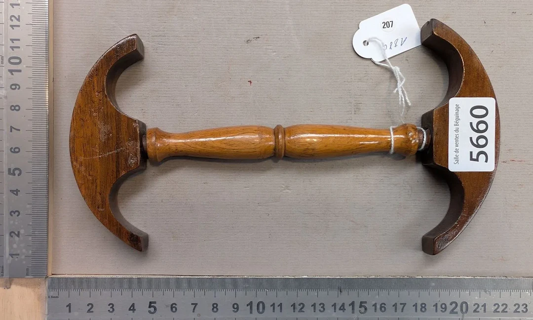 A hatmaker's tool—a hat shaper and stretcher—from 1880. See photos