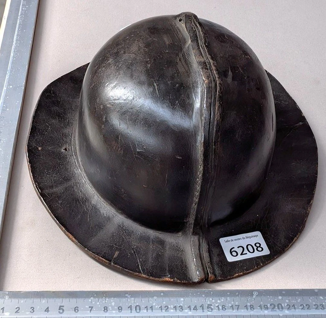 Leather Helmet Miner's Headband - See photos for dimensions and condition