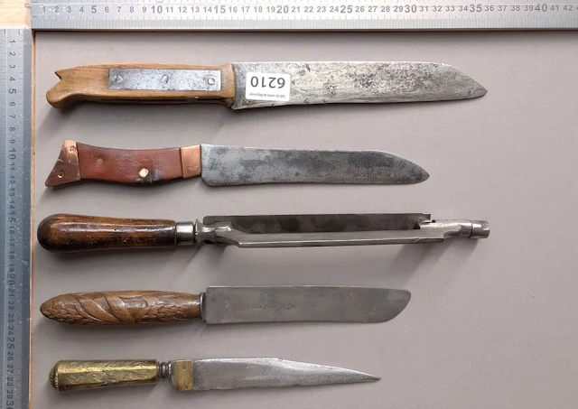 5 antique knives—see photos for dimensions and condition