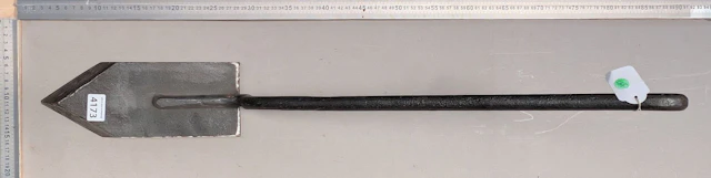 Rare wrought-iron floor iron—see photos for dimensions and condition