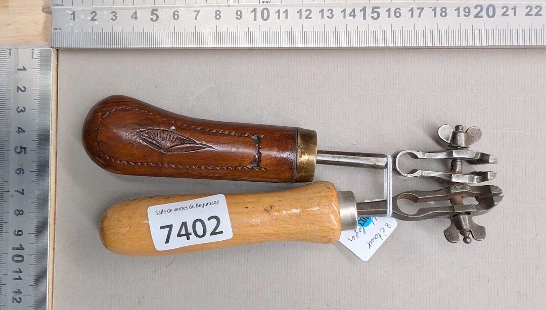 2 watchmaker's vises—see photos for dimensions and condition
