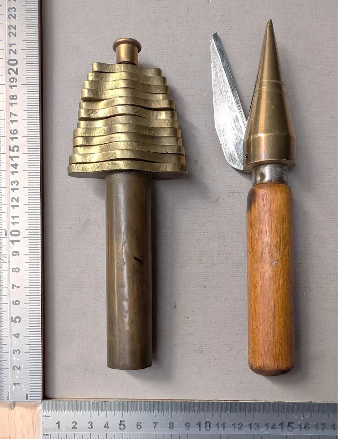 1 set of bronze corkscrews + 1 sharpener (from a pharmacy) — See photos