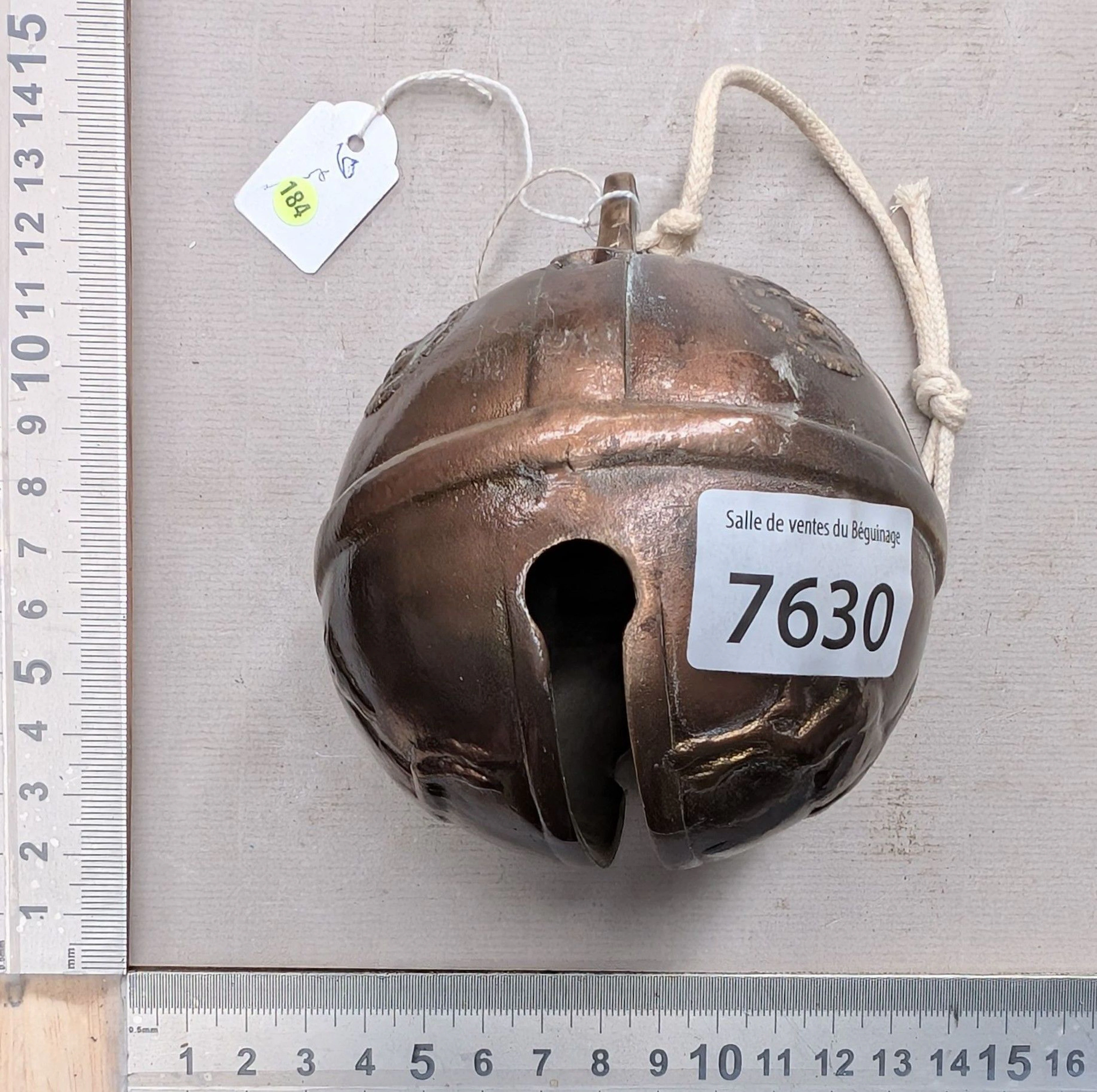 Antique 18th-century bronze carriage bell—see photos for dimensions
