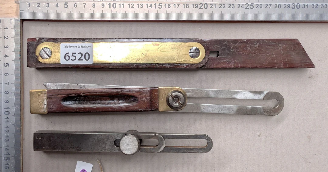 3 antique carpenter's squares—see photos for dimensions and condition
