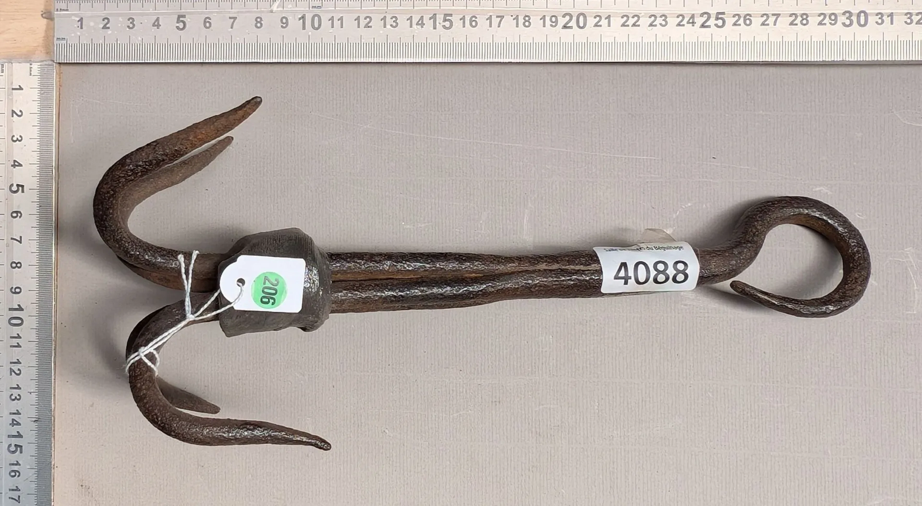 Antique forged grapple - See photos for dimensions and condition