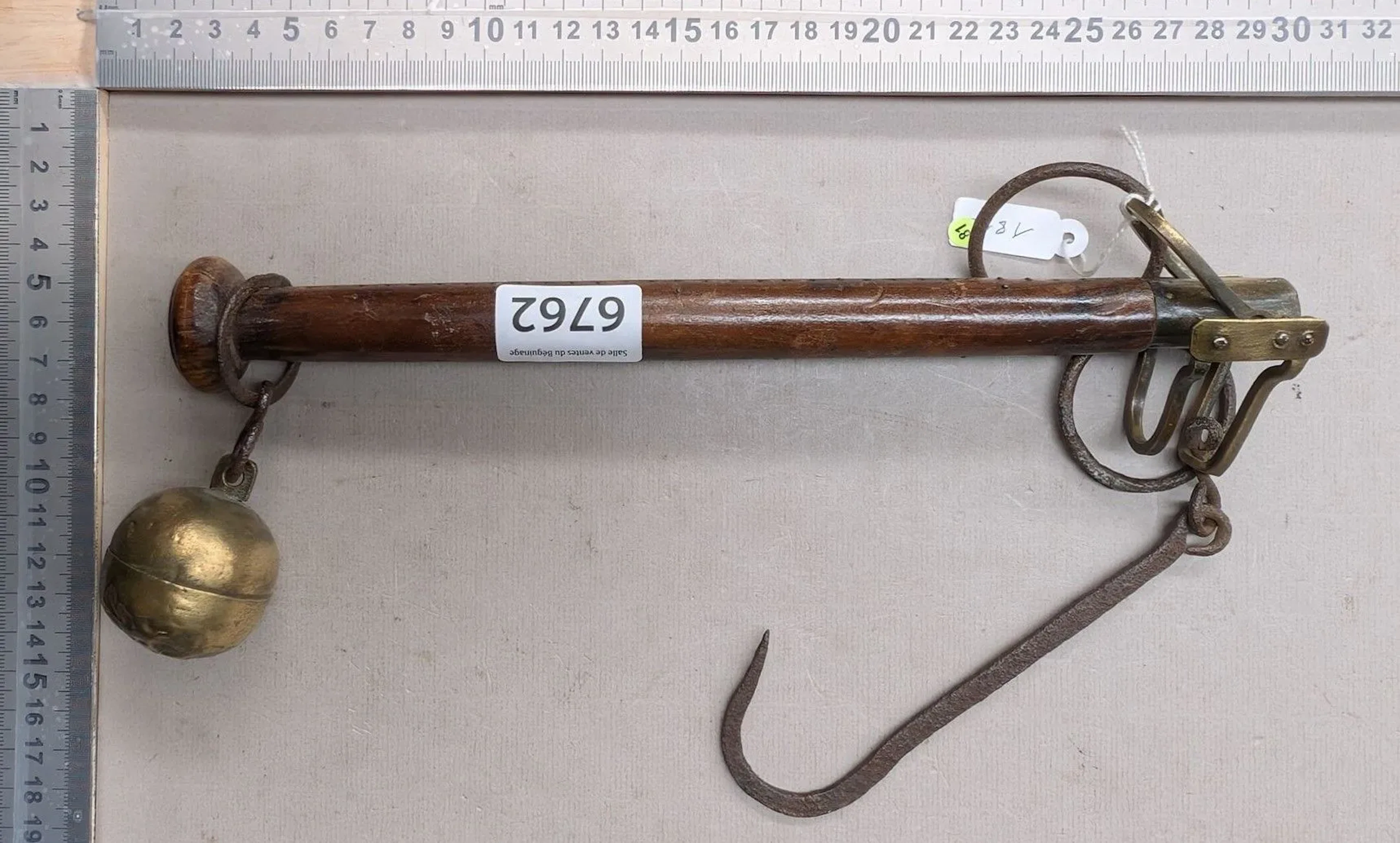 Antique 18th-century Roman-style scale—see photos for dimensions and condition