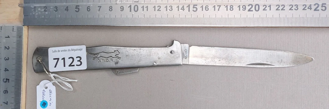OMOR Vintage Metal Folding Pocket Knife - See photos for dimensions