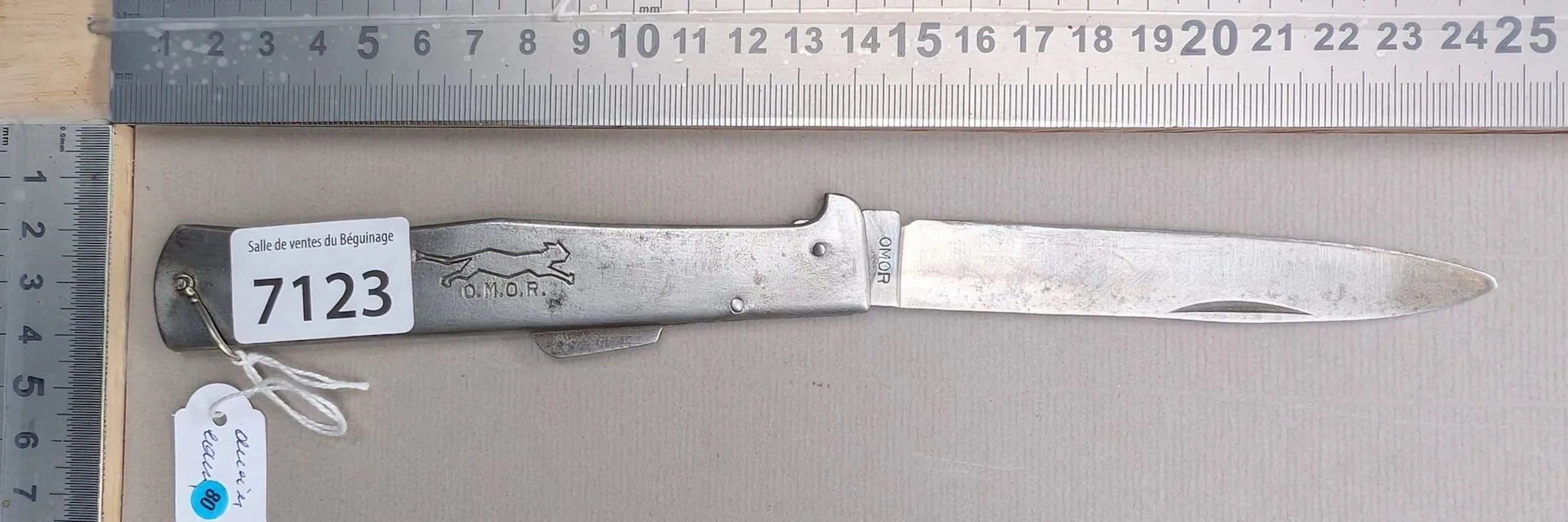 OMOR Vintage Metal Folding Pocket Knife - See photos for dimensions