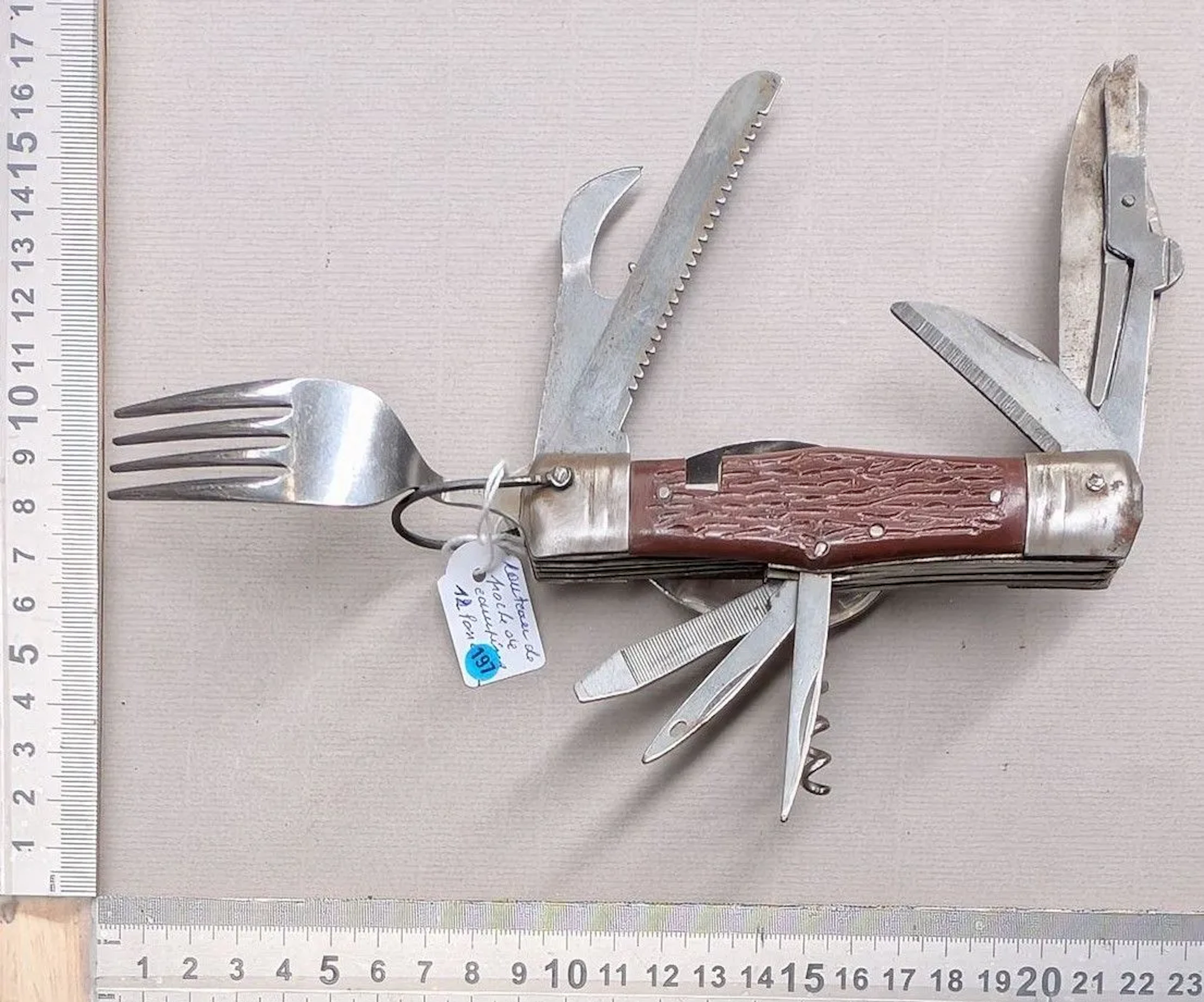 12-in-1 Camping Pocket Knife (Travel Knife) - See photos for dimensions