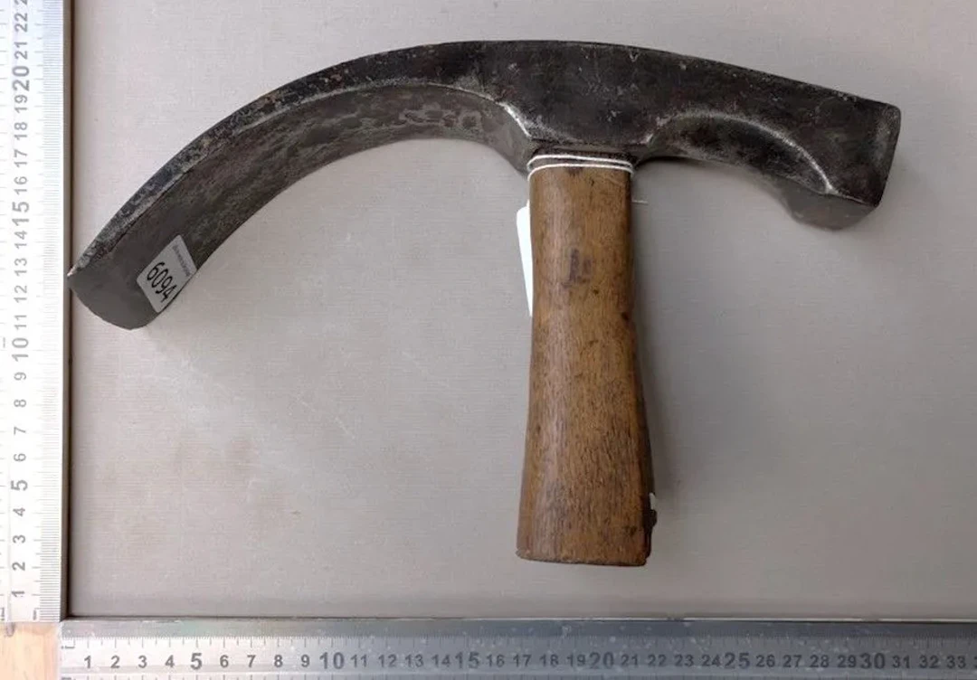 Antique wrought-iron adze—see photos for dimensions and condition