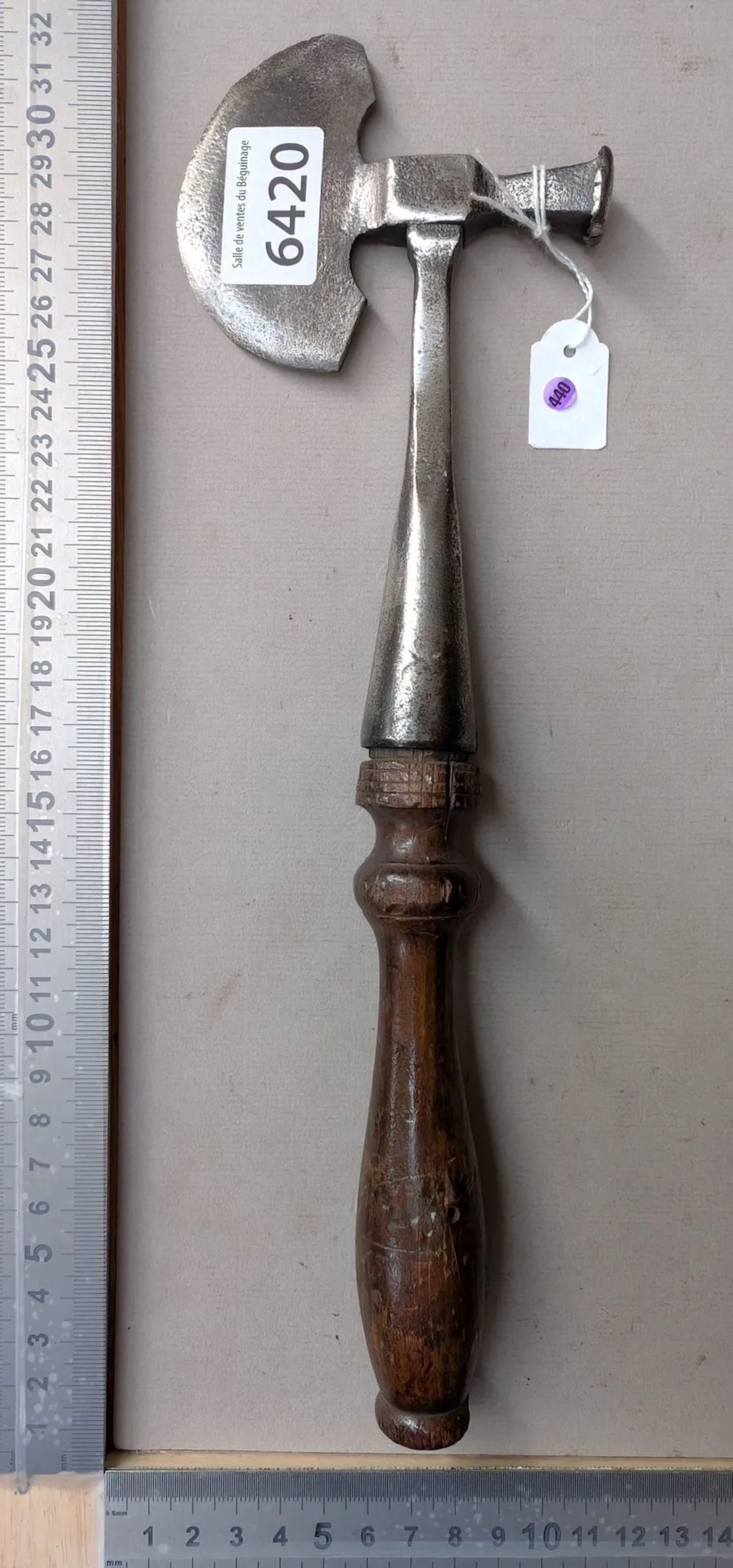 1 antique sugar axe—see photos for dimensions and condition