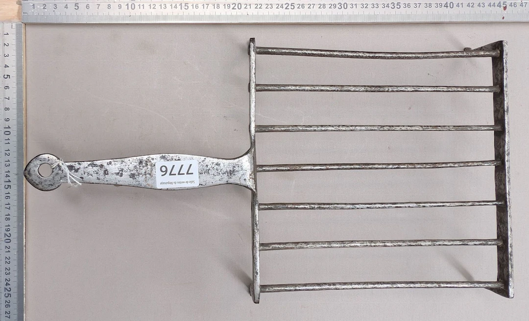 Wrought-iron meat rack—see photos for dimensions and condition