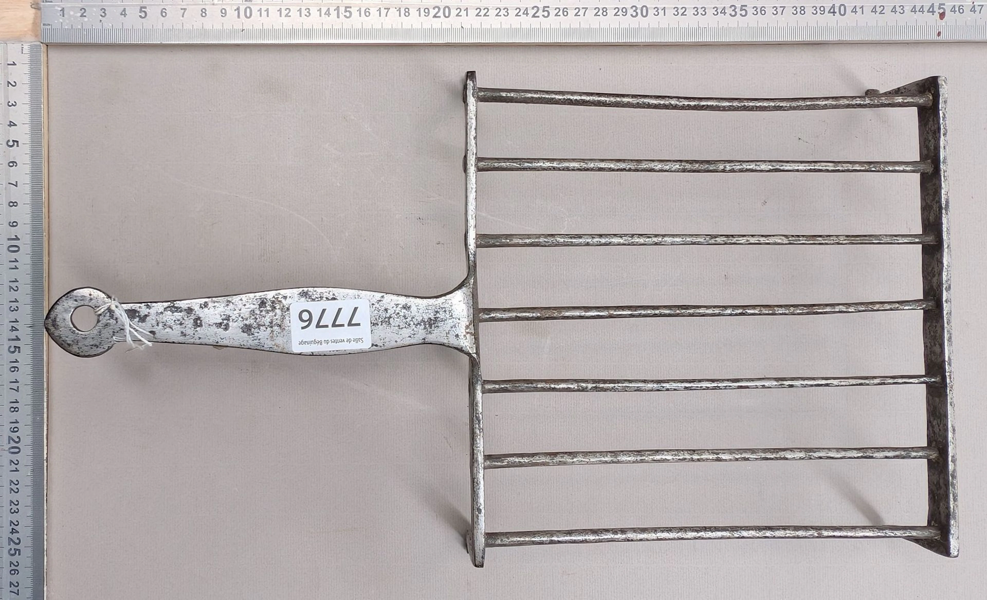 Wrought-iron meat rack—see photos for dimensions and condition