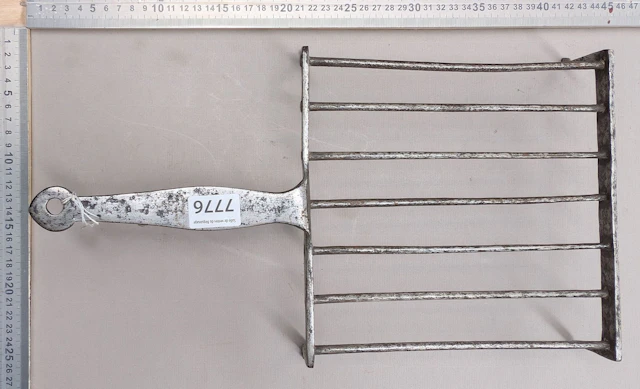 Wrought-iron meat rack—see photos for dimensions and condition