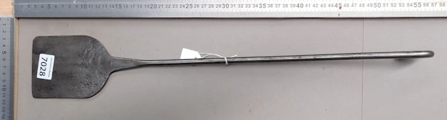 1 antique 18th-century wrought-iron ladle—see photos for dimensions