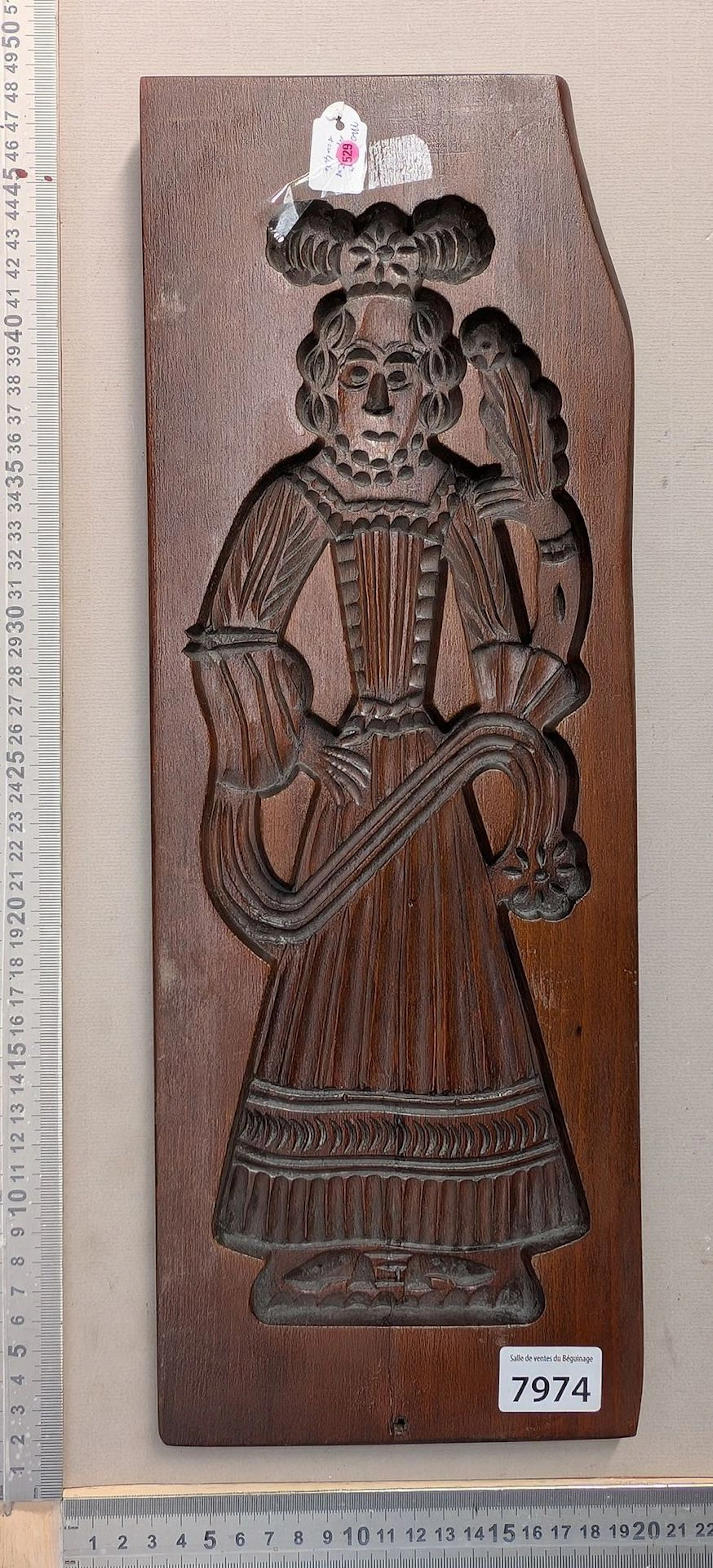 1 antique wooden couque mold (or speculoos mold) — See photos for