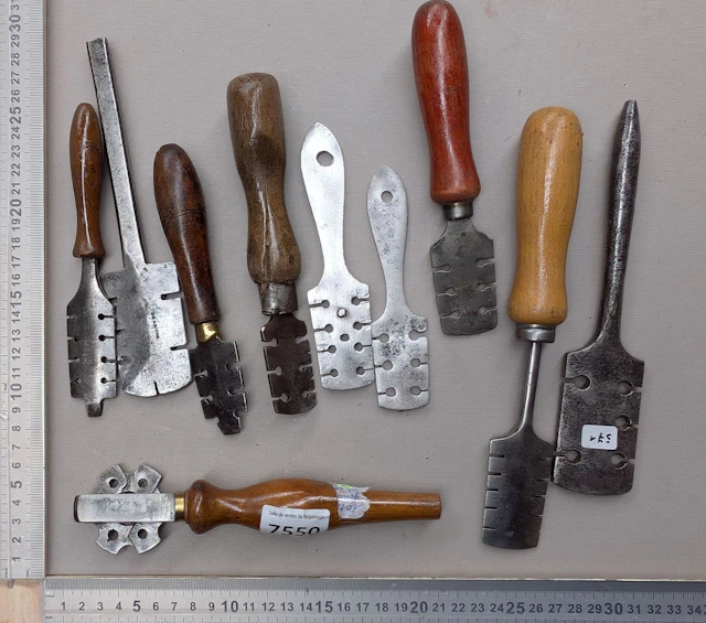 10 left-handed laths for various 18th-century trades—see photos for