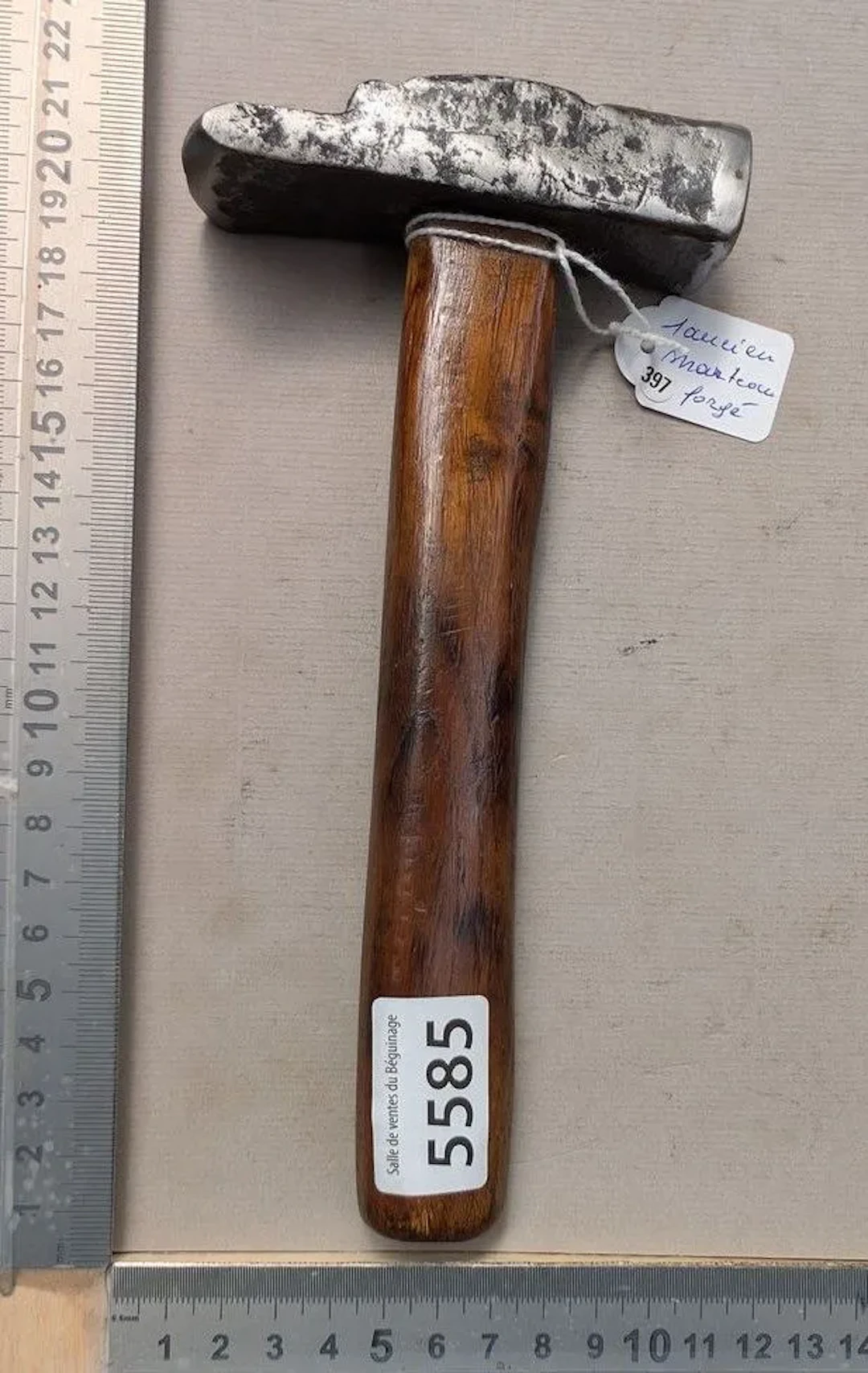 A rare antique forged hammer—see photos for dimensions and condition
