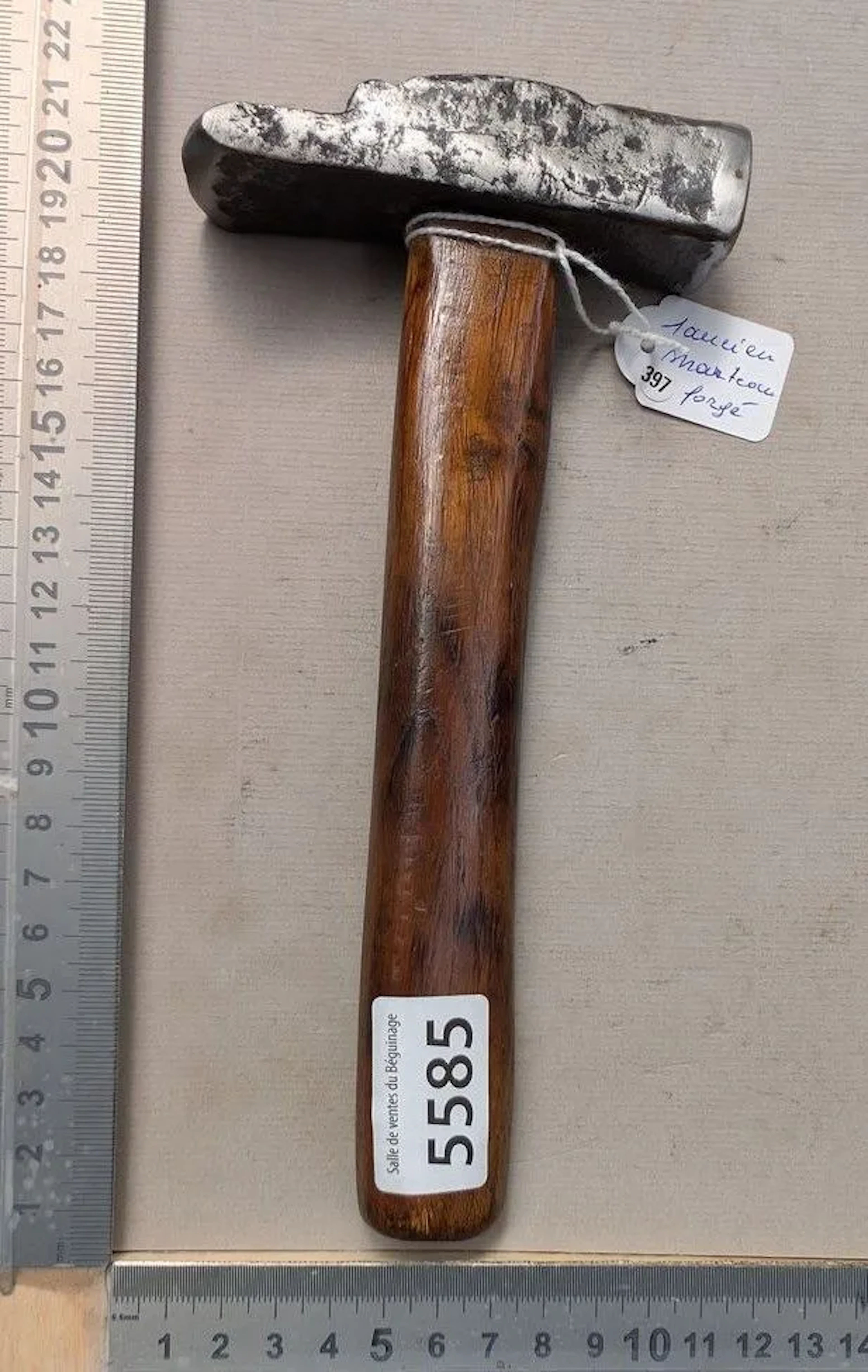 A rare antique forged hammer—see photos for dimensions and condition