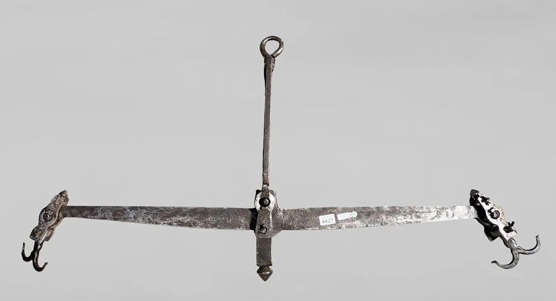 1 antique 17th-century wrought-iron scale—see photos for dimensions