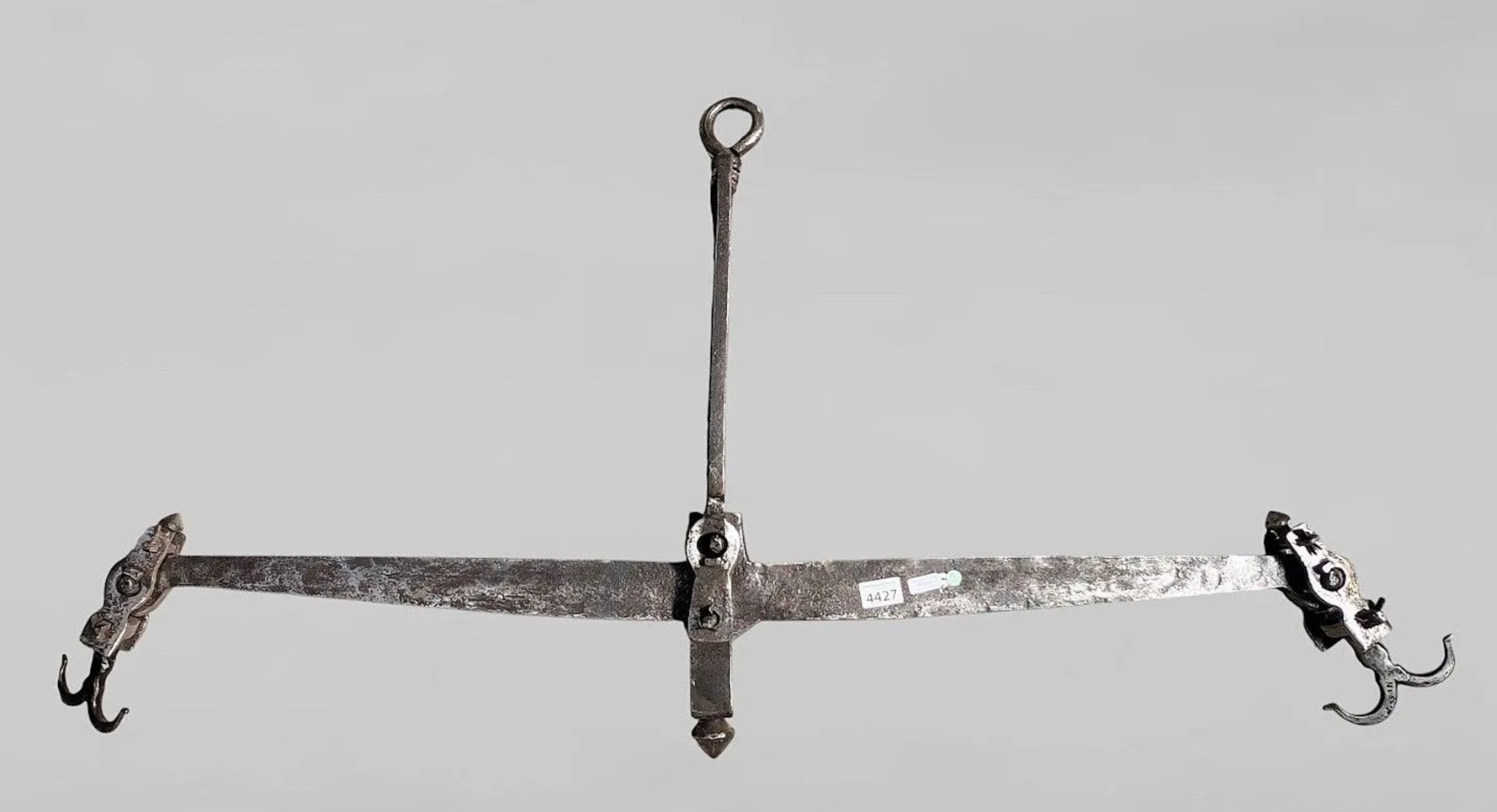 1 antique 17th-century wrought-iron scale—see photos for dimensions