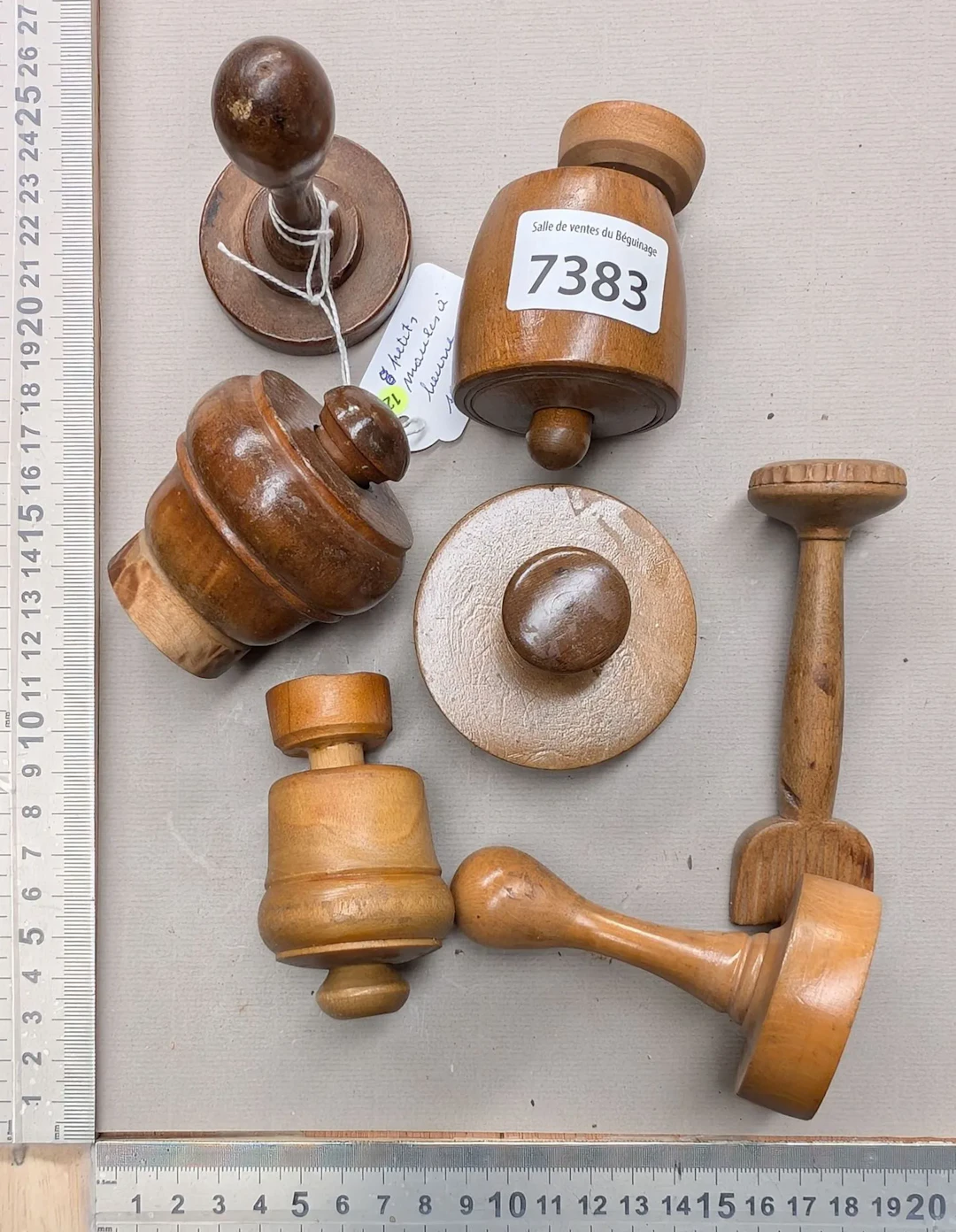 8 carved butter molds—see photos for dimensions and condition